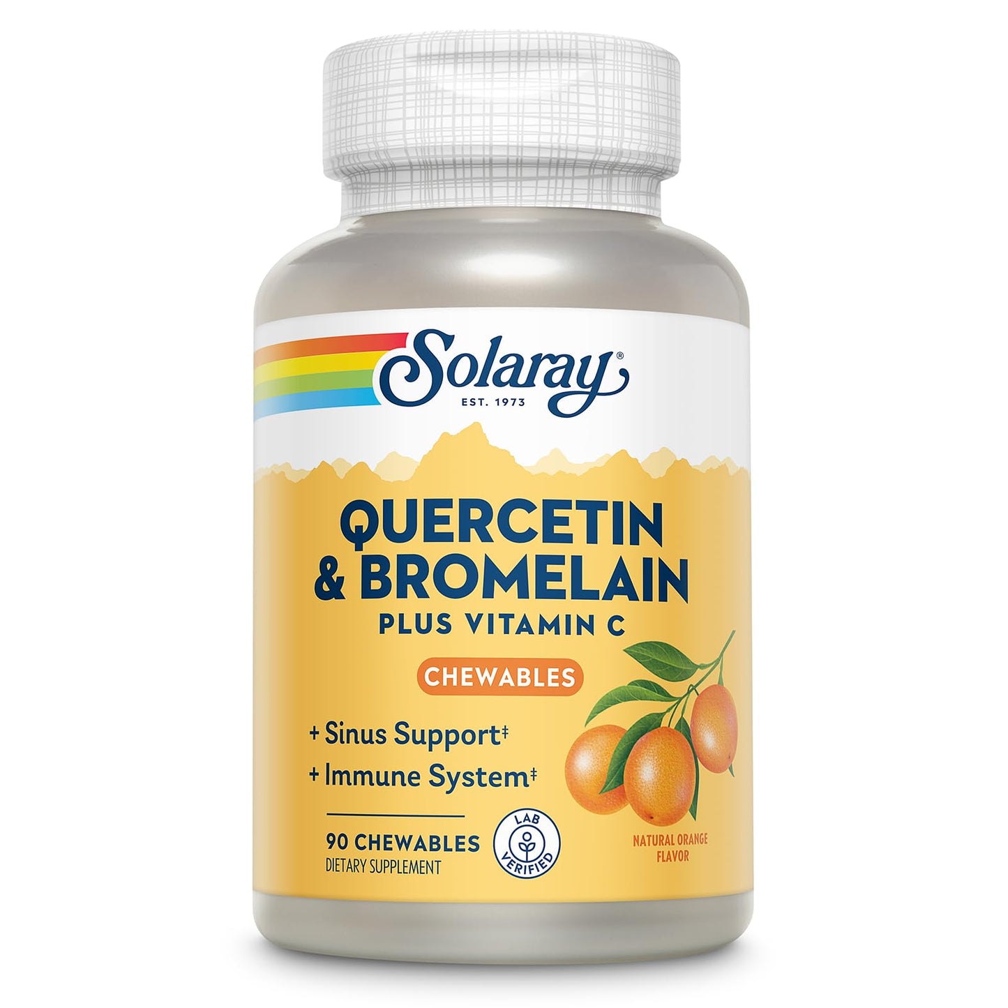 SOLARAY Quercetin with Bromelain and Vitamin C Chewables 90 Count