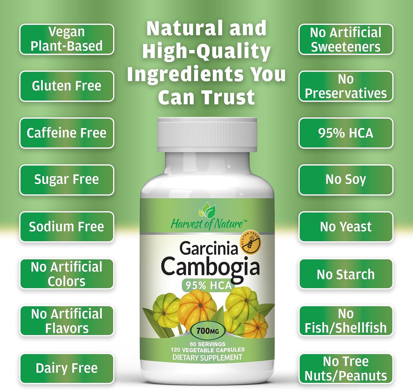 Basic Brands Harvest of Nature Garcinia Cambogia Capsules 240 Count