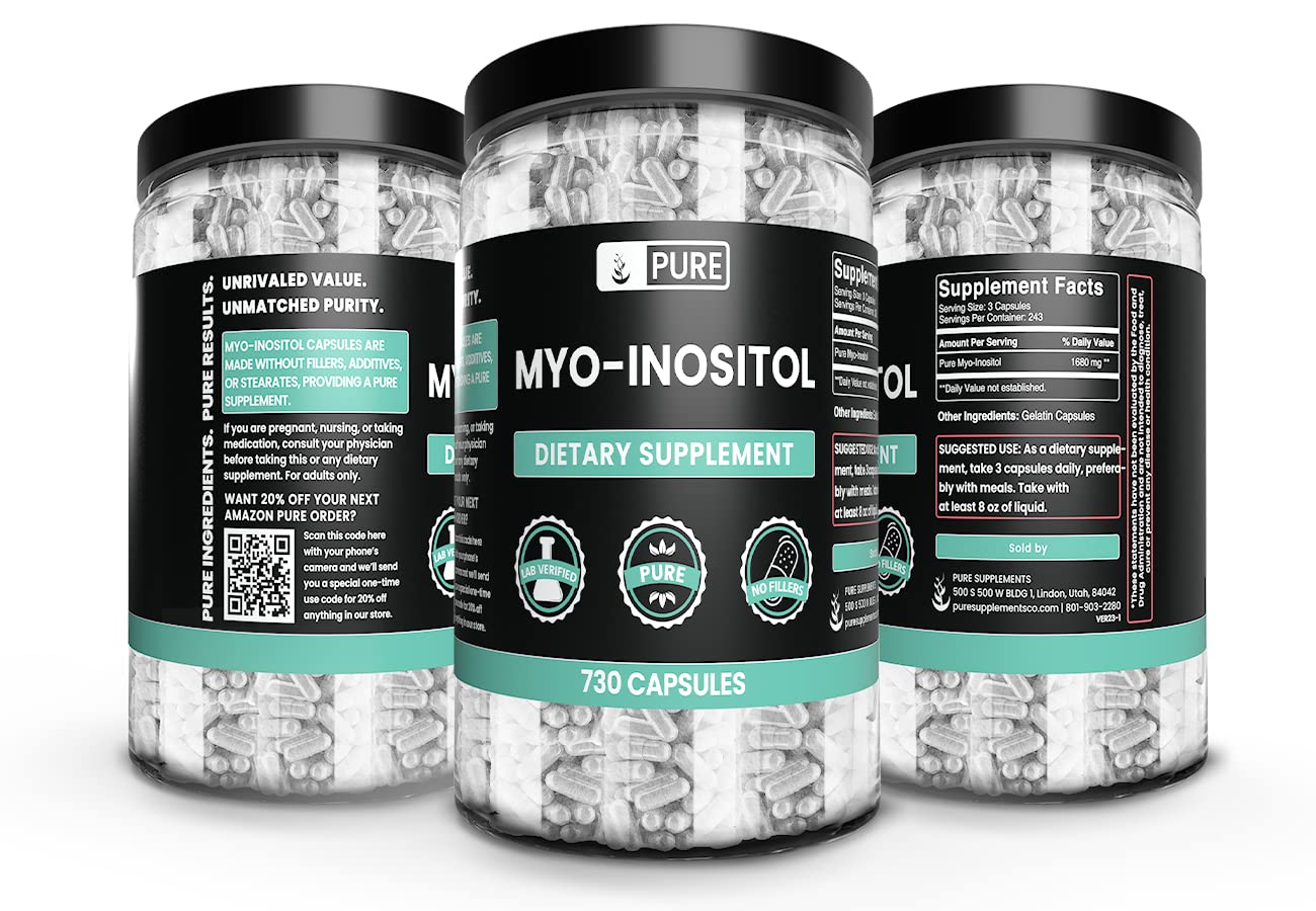 Pure Original Ingredients Myo-Inositol Capsules 730