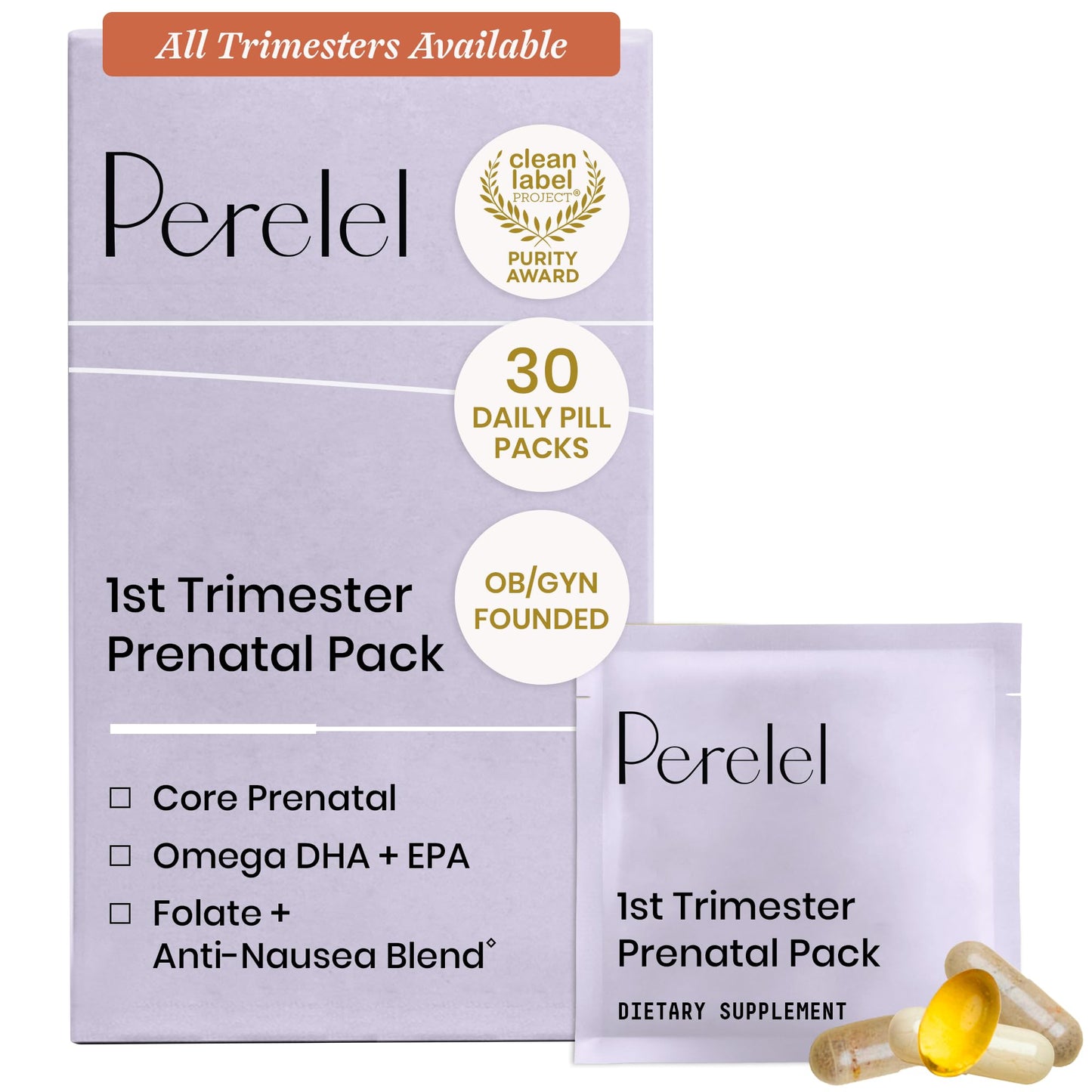 Perelel 1st Trimester Prenatal Pack Capsules 30 Count
