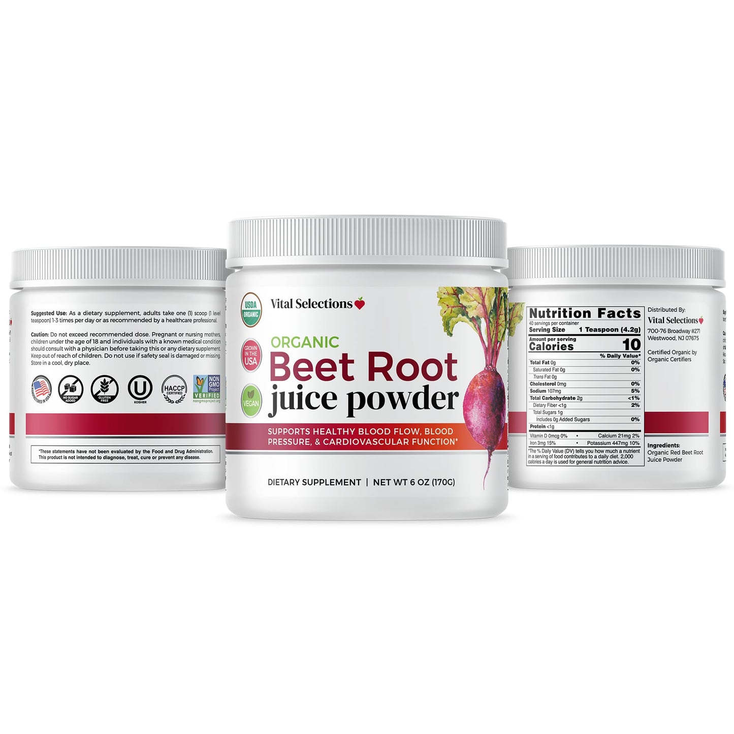 Vital Selections 100% Organic Beet Root Juice Powder, 6