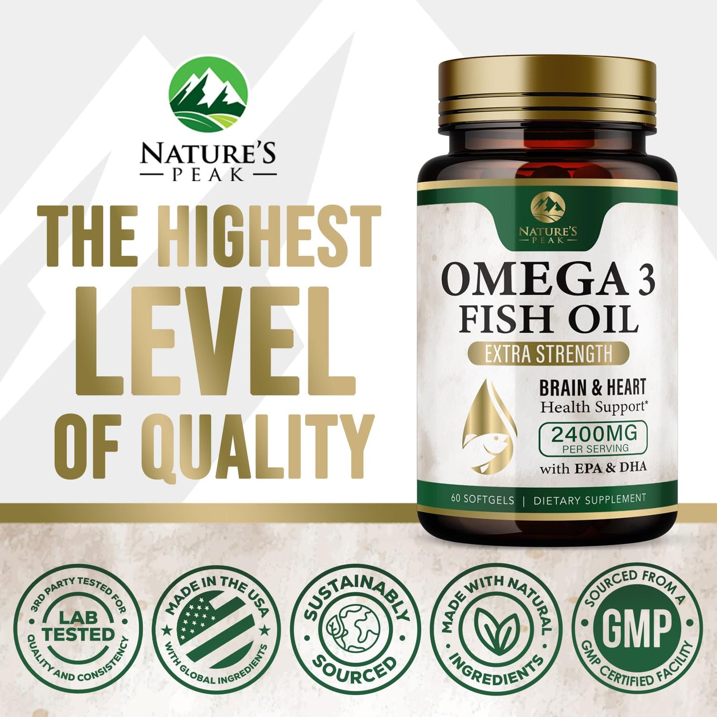Nature's Peak Omega 3 Fish Oil Softgel 60 Softgels
