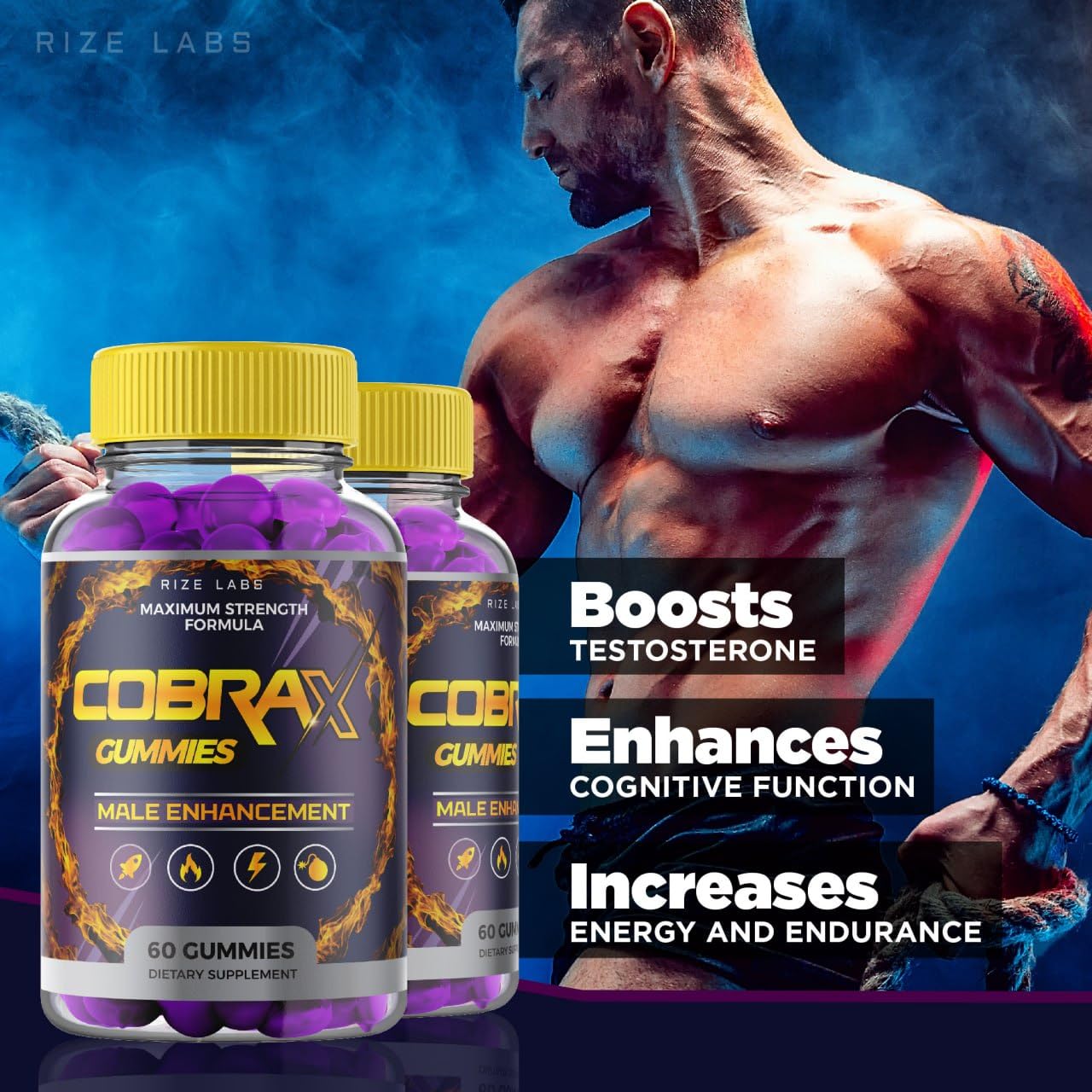 Rize Labs CobraX Gummies for Men 180 Gummies