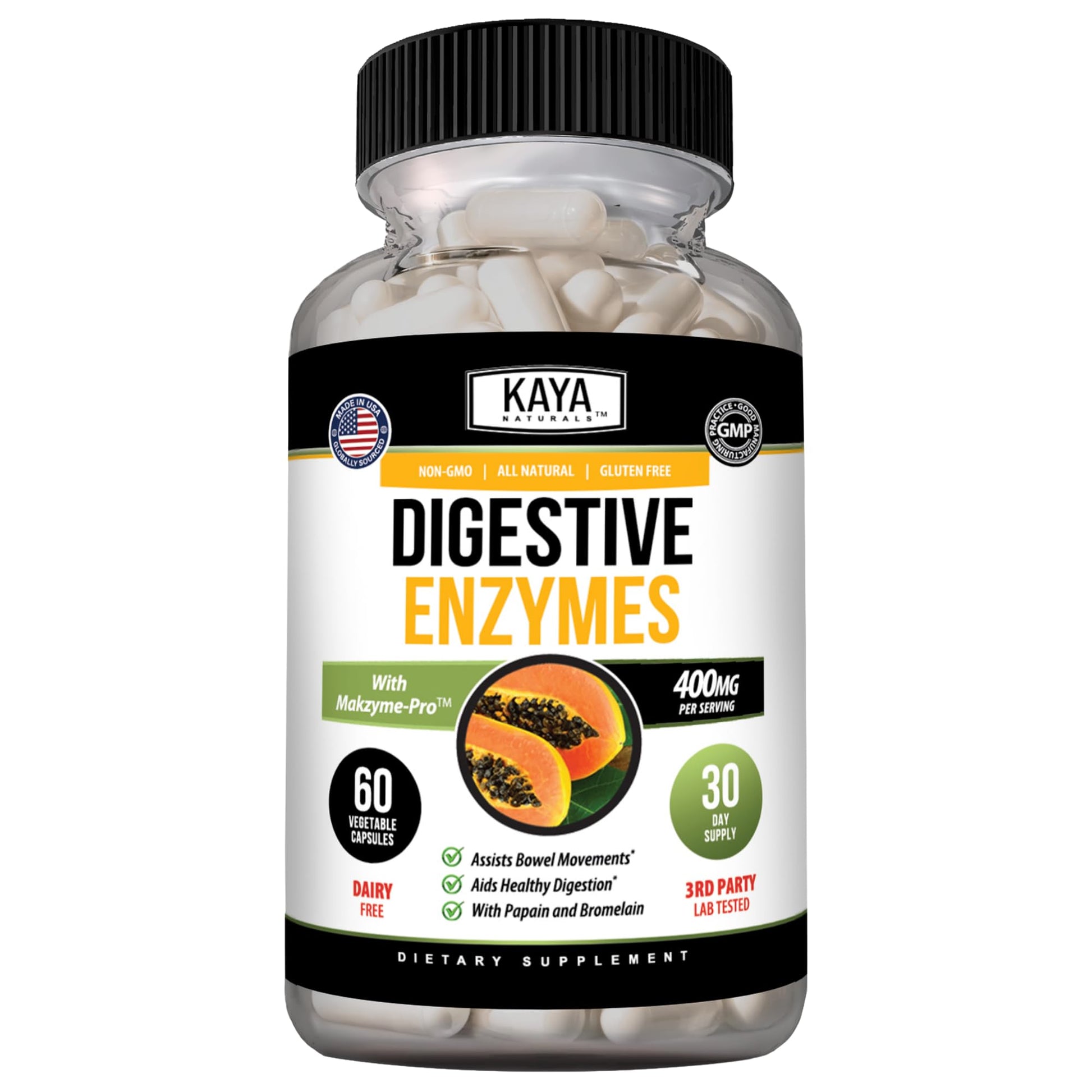 Kaya Naturals Digestive Enzymes Capsules 60