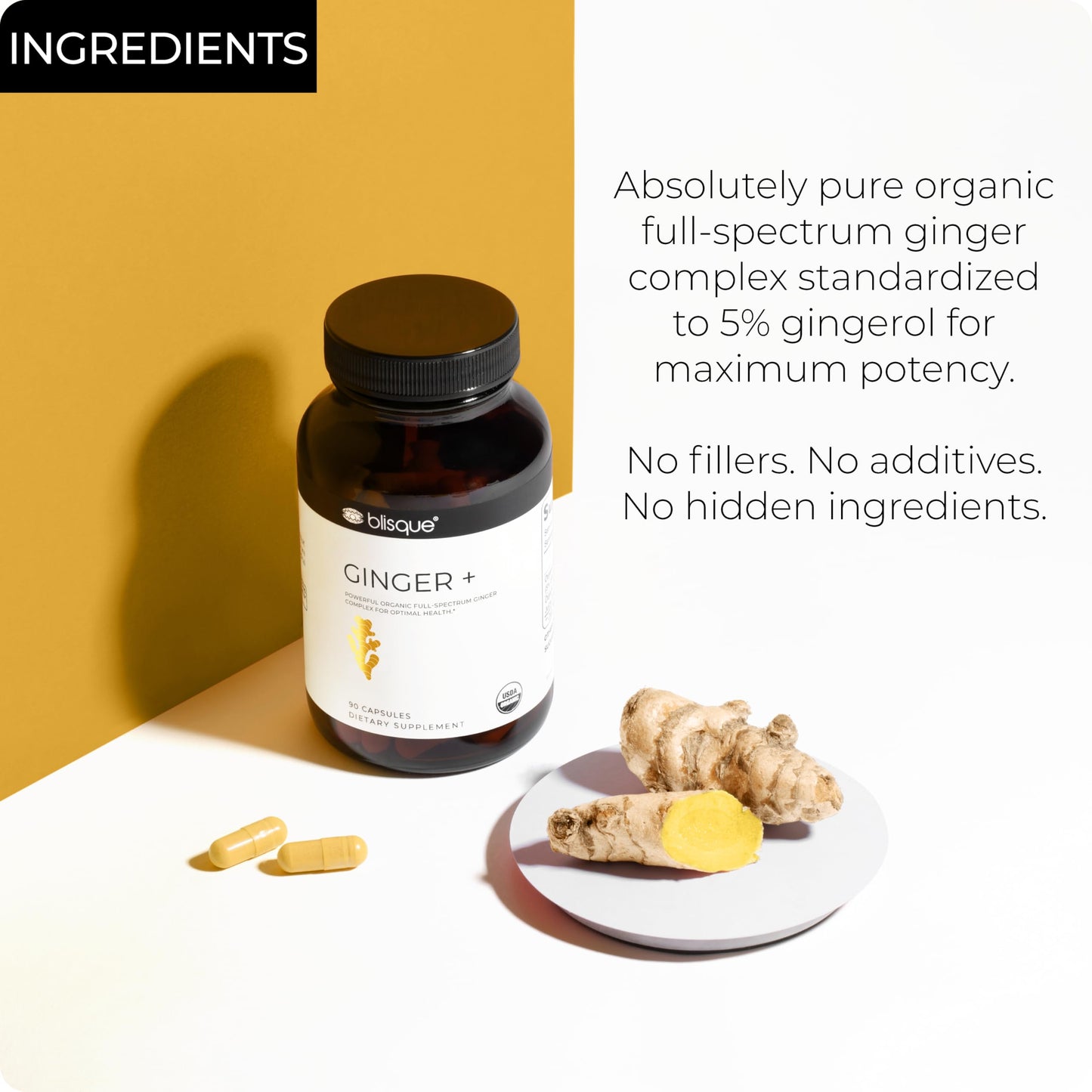 Blisque Organic Ginger Supplement 1 Capsule