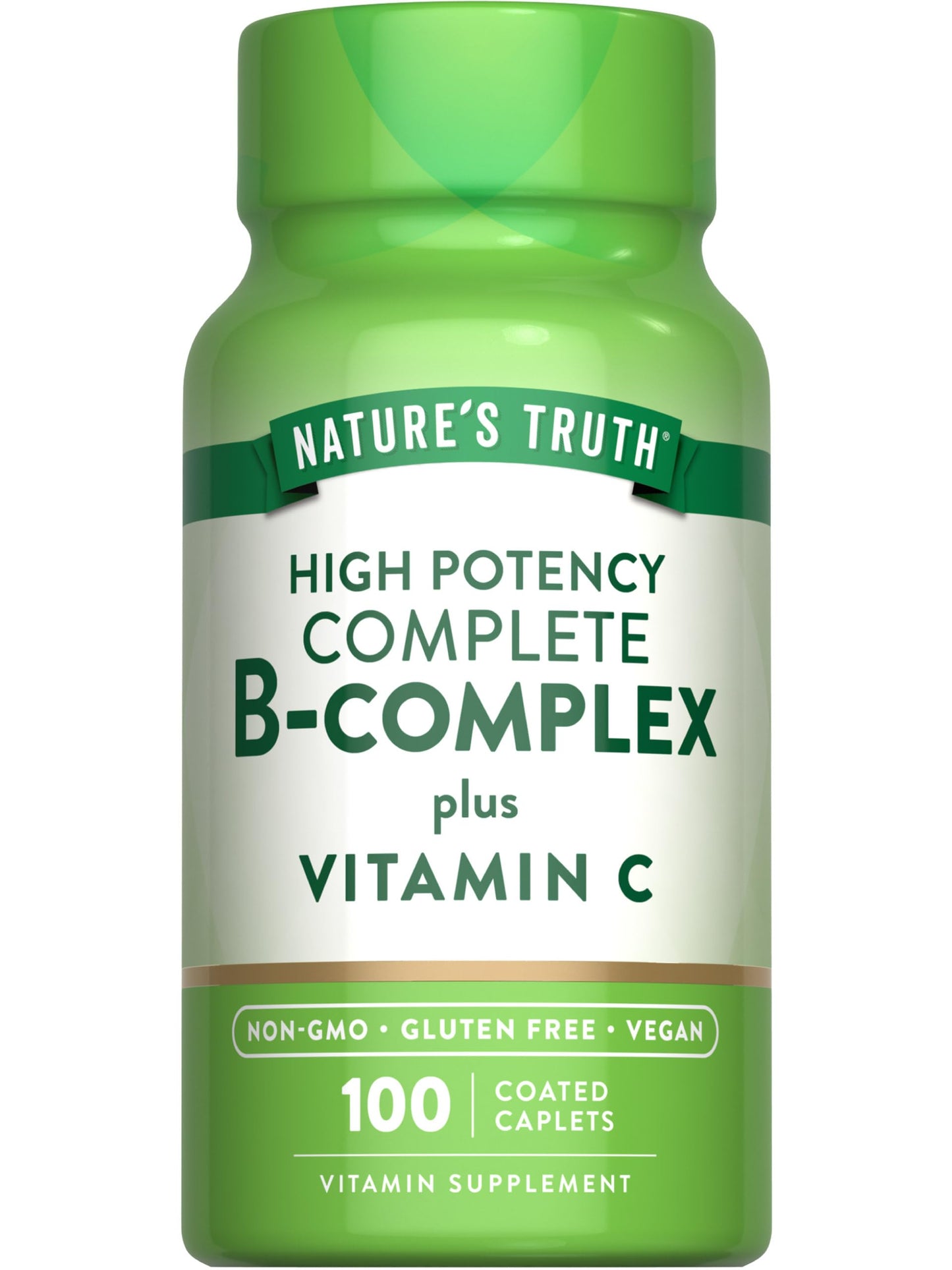 Nature's Truth Vitamin B Complex Plus Vitamin C Caplets 100 Count