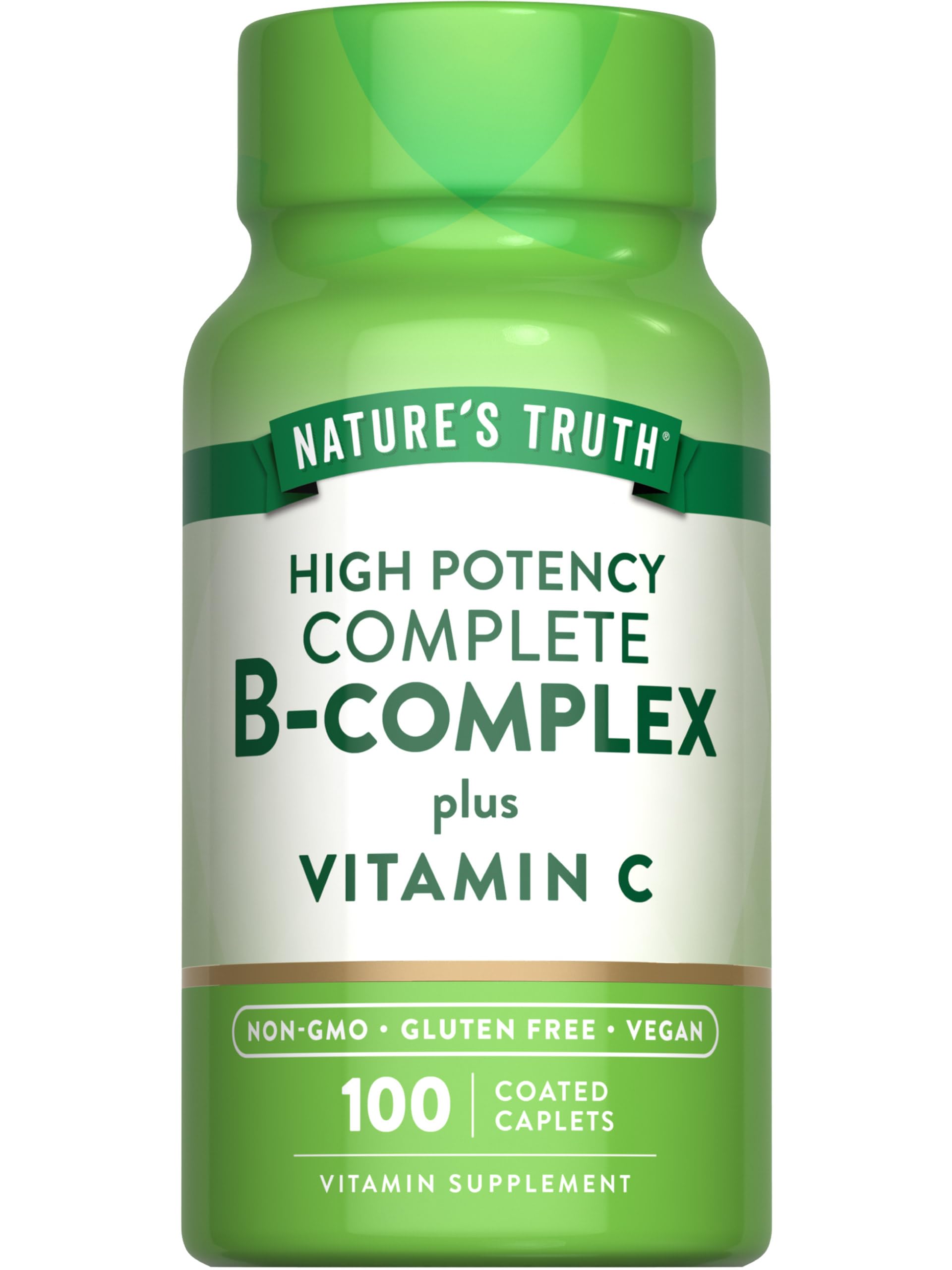 Nature's Truth Vitamin B Complex Plus Vitamin C Caplets 100 Count