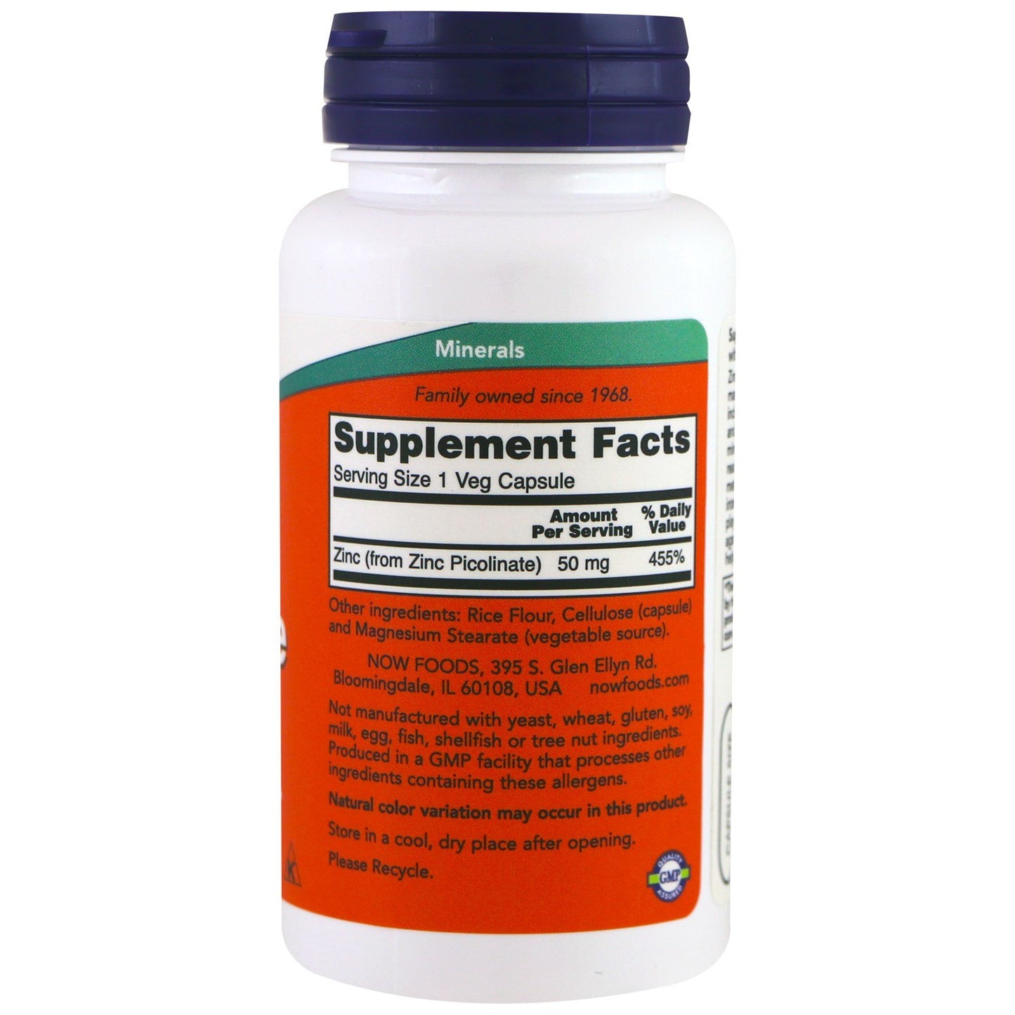 NOW Foods Zinc Picolinate 50 mg, 360 Capsules