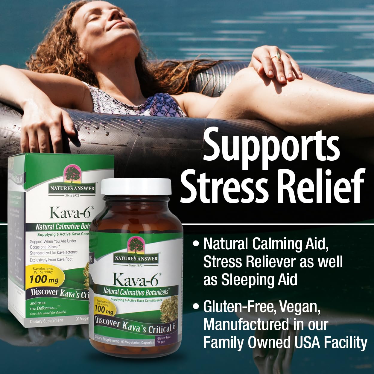 Nature's Answer Kava Root Powder Capsules, 90 Count