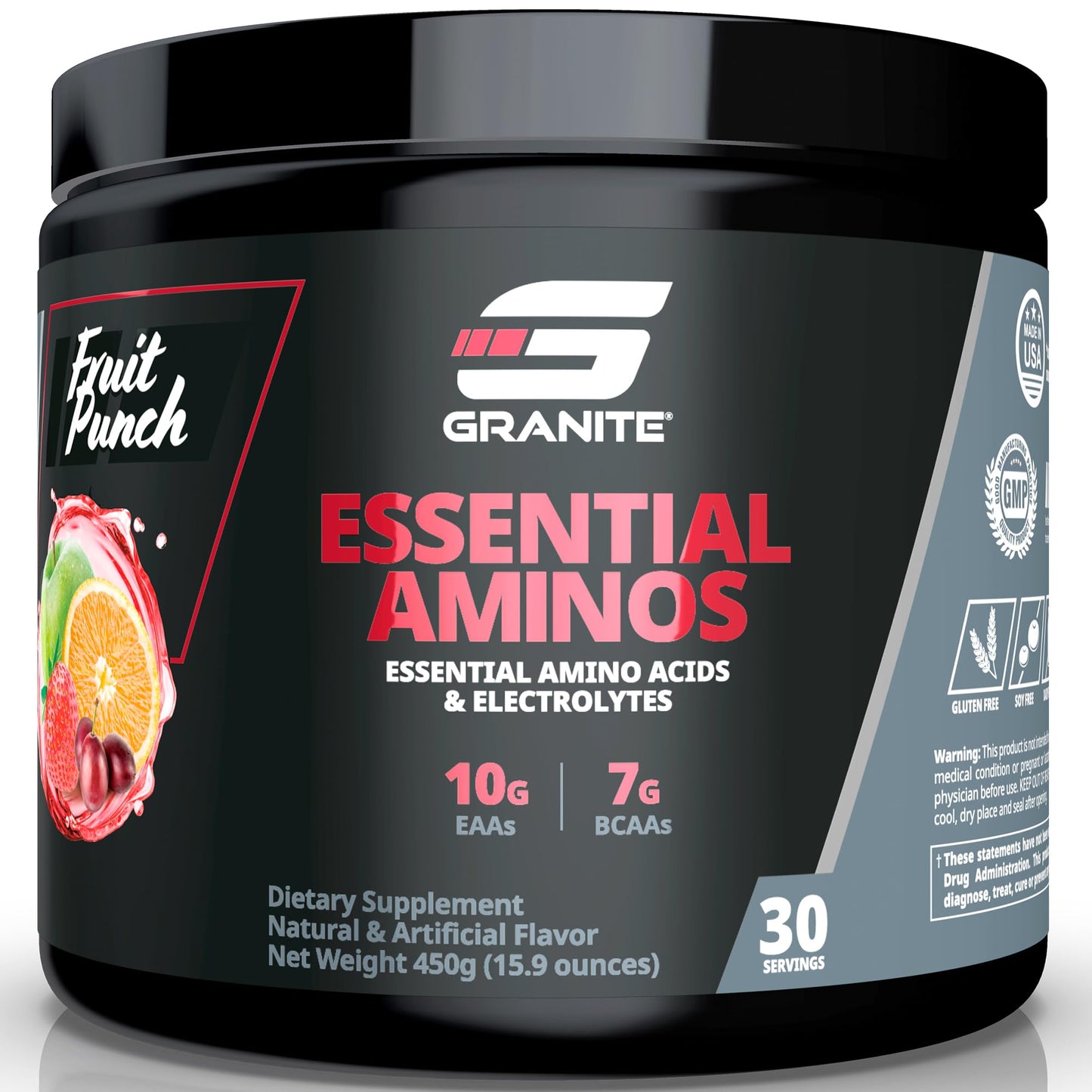Granite Supplements Essential Amino Acids Powder for Muscle Recovery and Growth, 15.4 oz