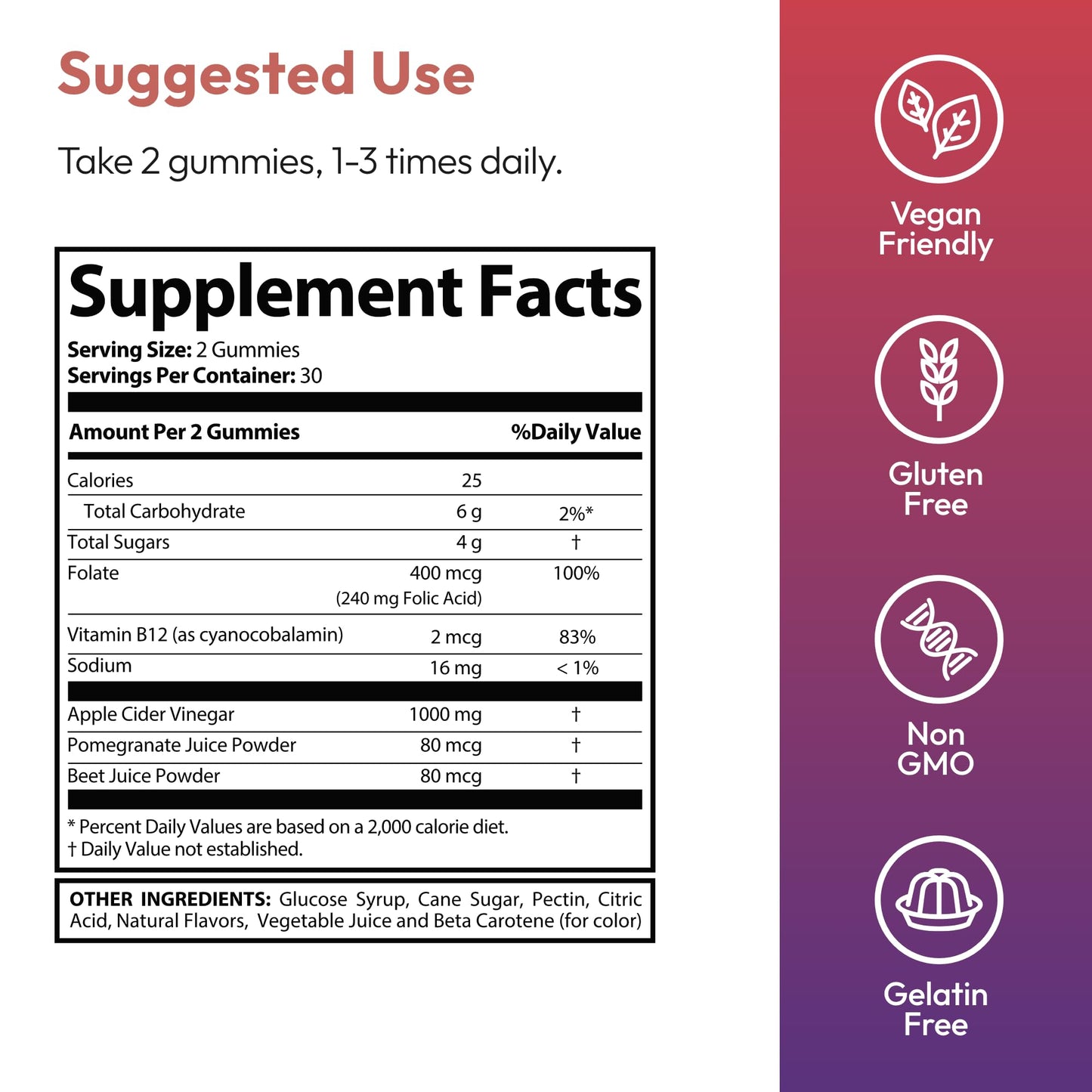 Justified Laboratories Destiny Keto ACV Gummies Gummy, 120 Count