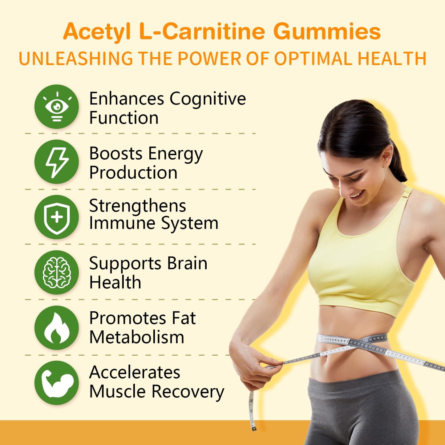 Sijigood Acetyl-L-Carnitine Supplement Gummy 120 Count