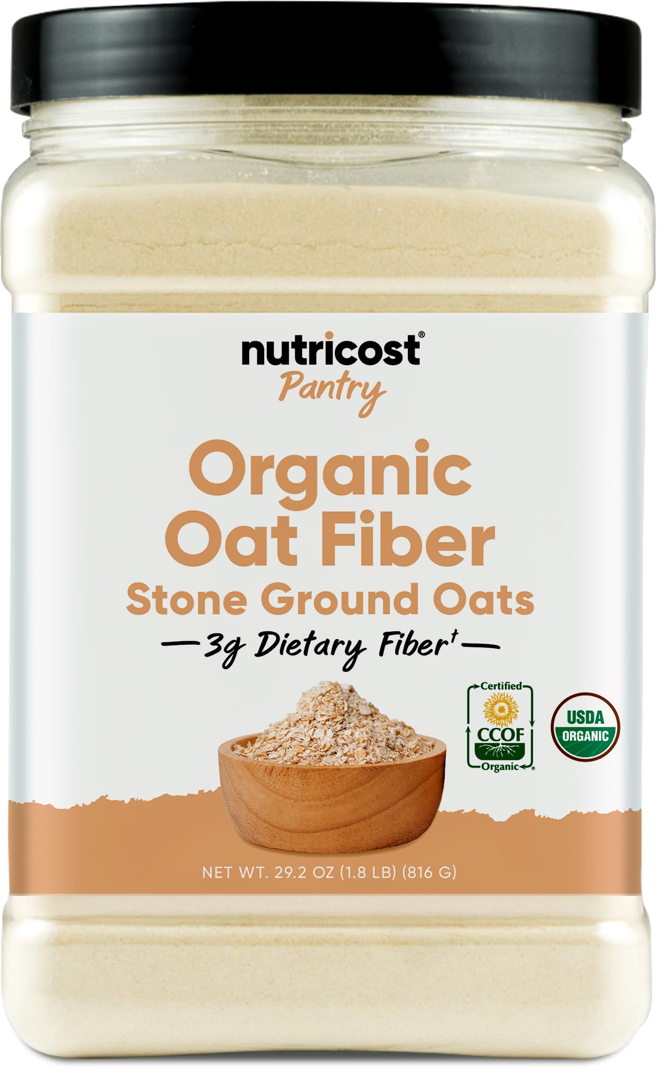 Nutricost Pantry Organic Oat Fiber Powder, 29.1 Ounce