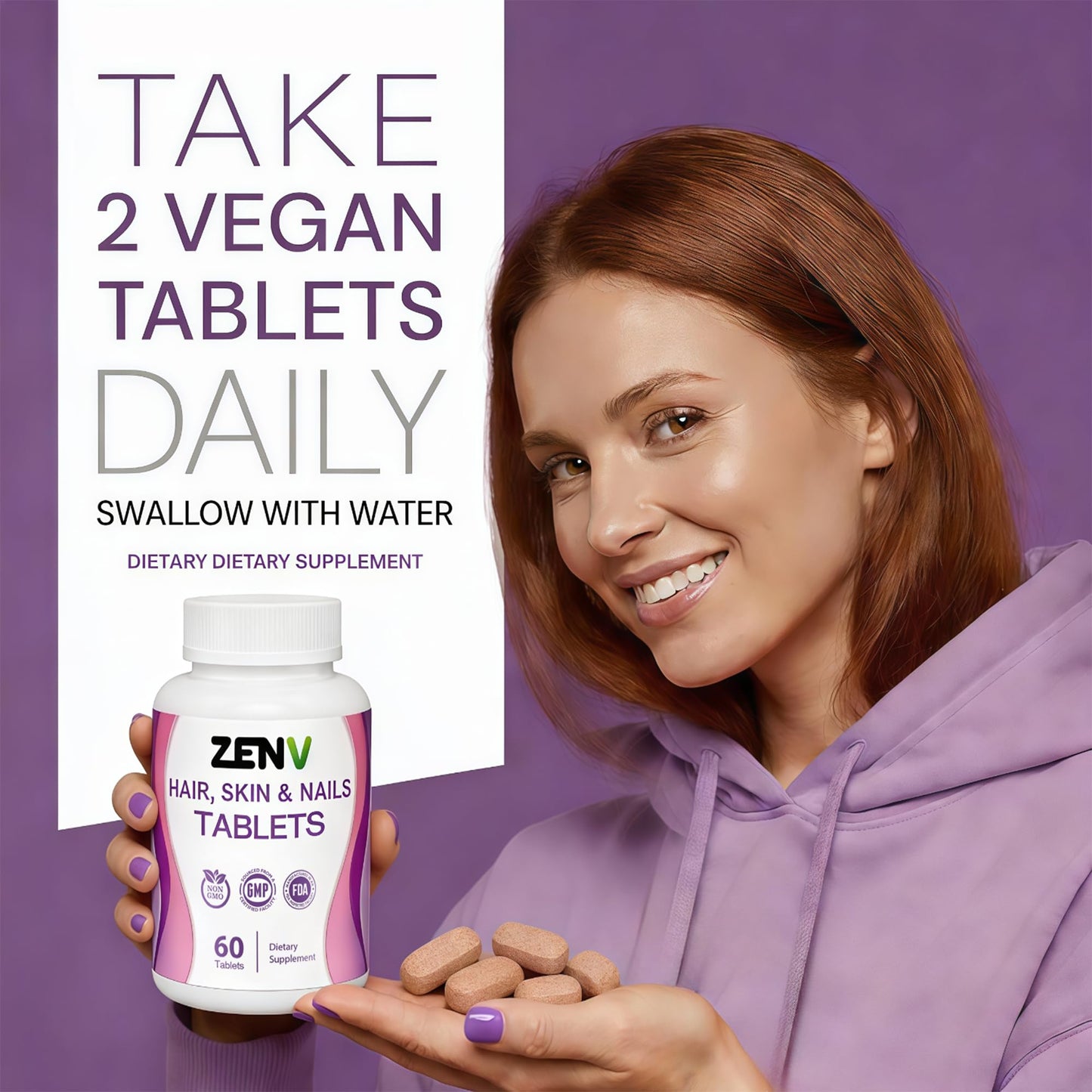 ZENV Hair Skin & Nails Tablet - 60 Count