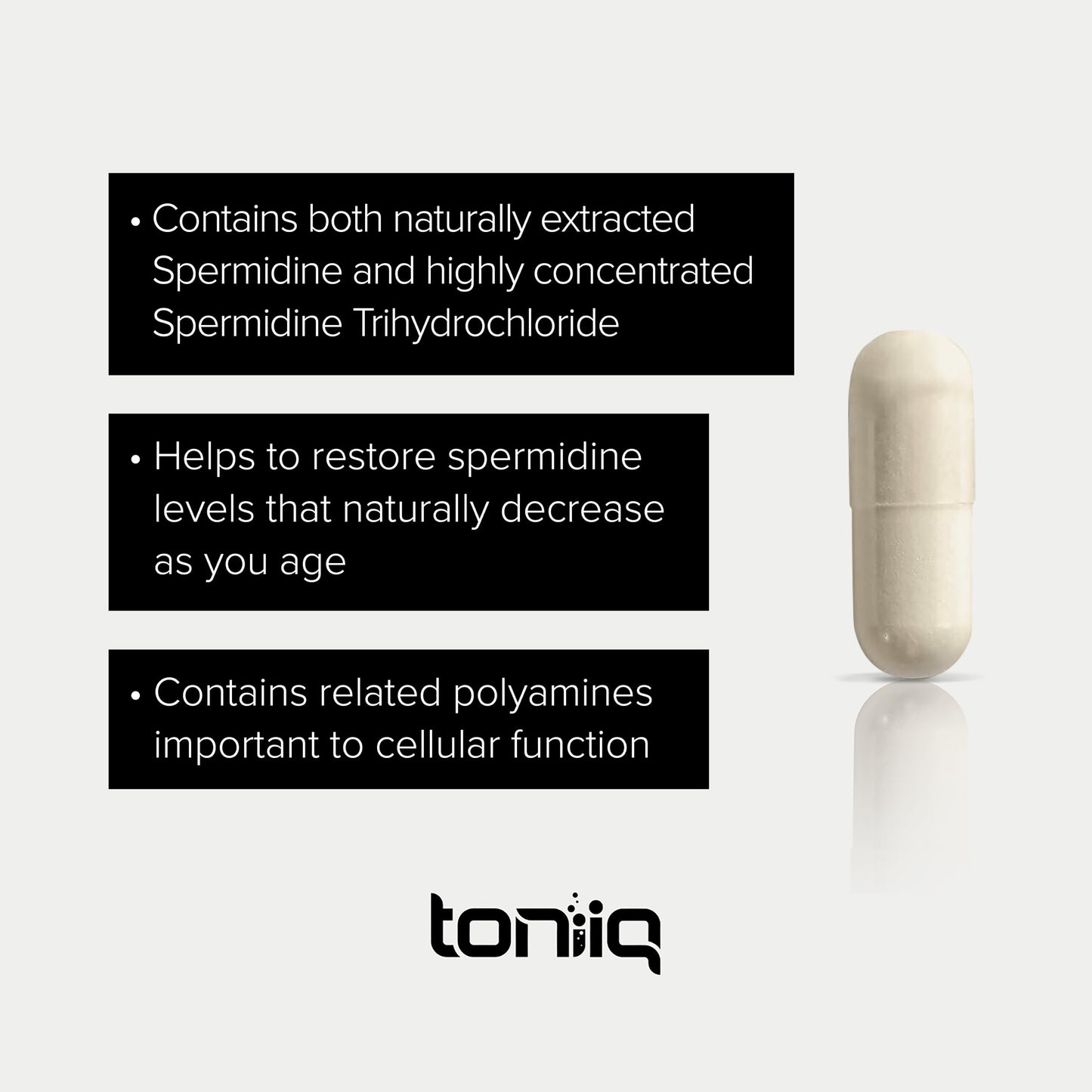 Toniiq 22mg Ultra Concentrated Spermidine Capsule, 60 Capsules