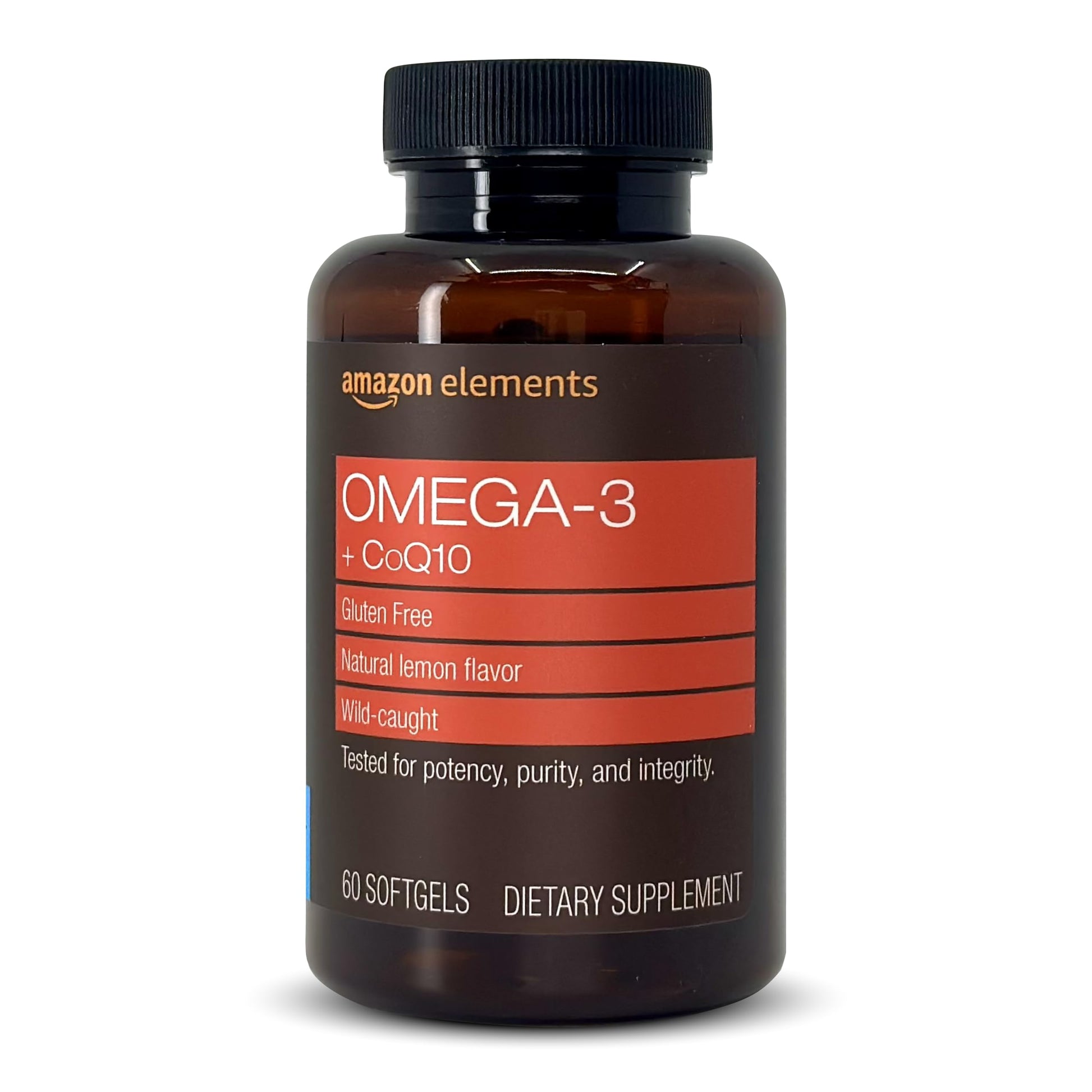 Amazon Elements Omega 3 Fish Oil + CoQ10 Softgels 60