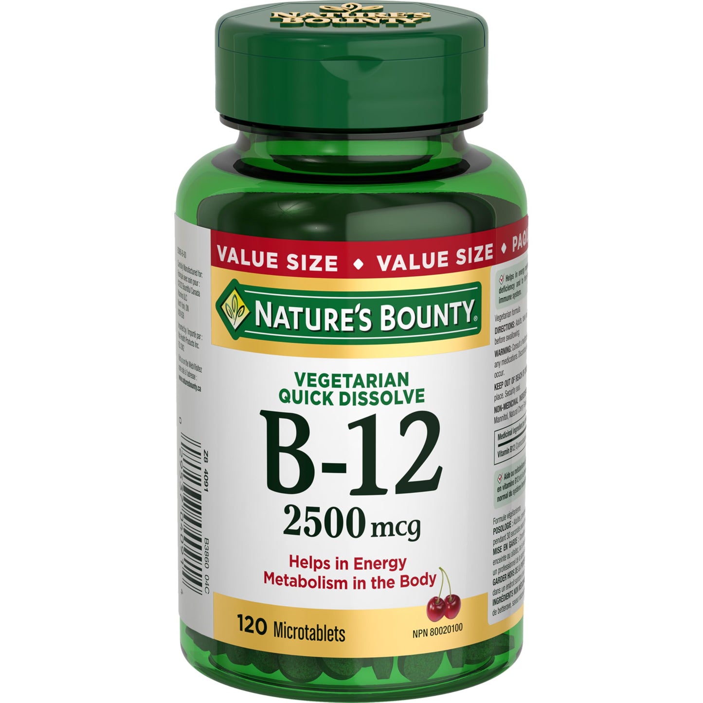 Nature's Bounty Vitamin B-12 2500mcg Tablets, 120 Tablets