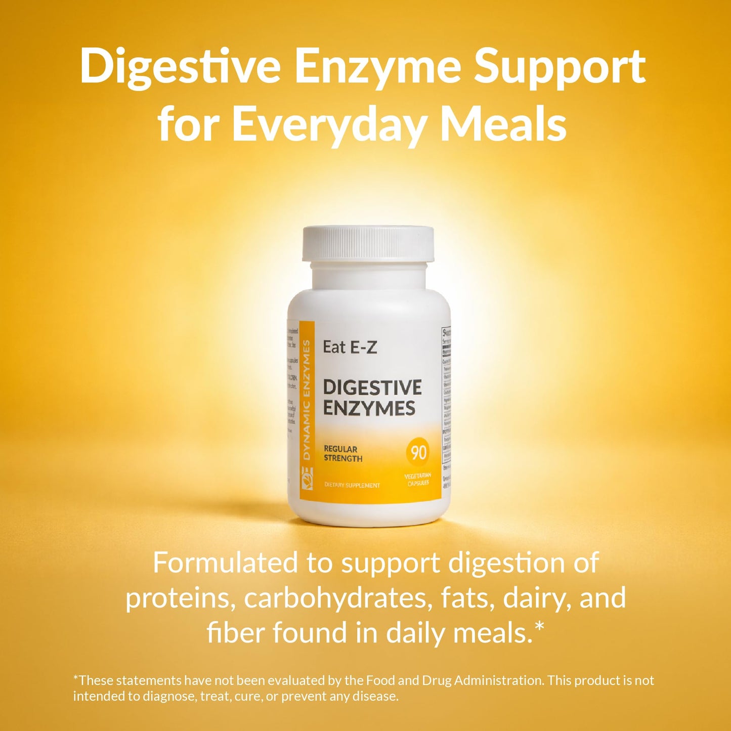 Dynamic Enzymes Eat E-Z Digestive Enzymes Broad-Spectrum Enzyme Blend Capsules 90