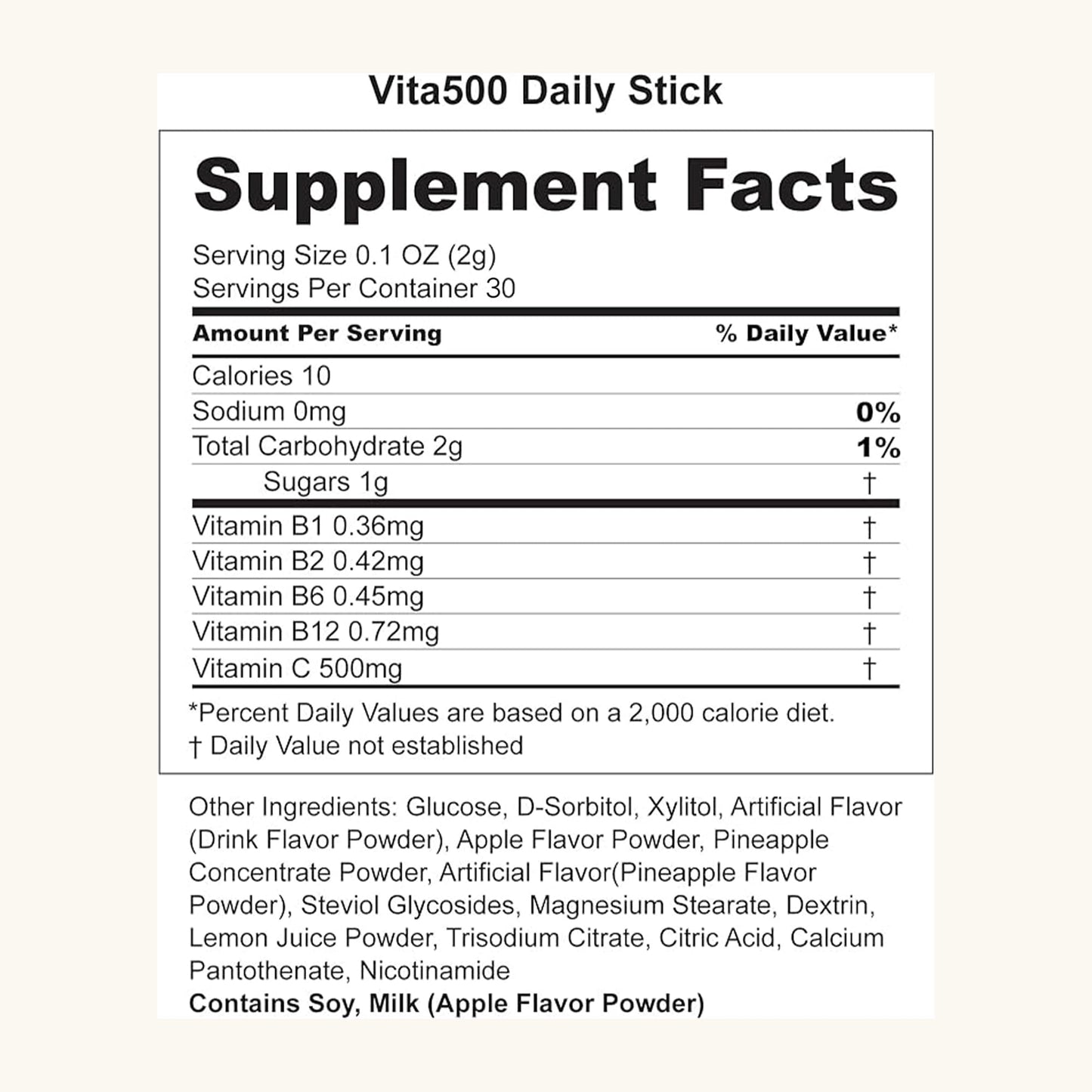KWANGDONG Vita500 Multivitamin Powder Daily Stick Gummy, 30 Gummies