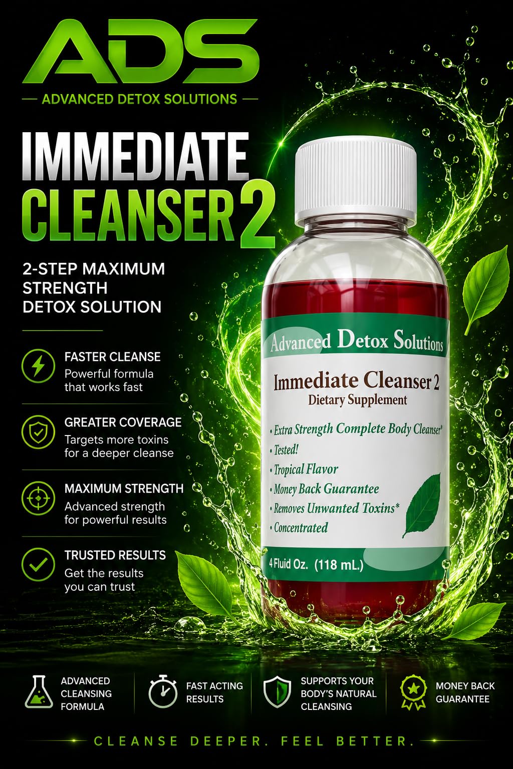 Advanced Detox Solutions Immediate Cleanser 2 Capsule, 24 Count