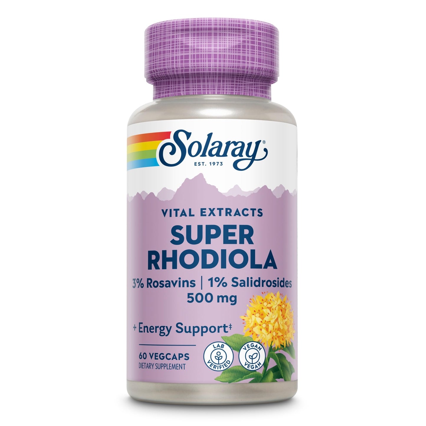 Solaray Super Rhodiola Root Extract 500 mg VegCap 60 Count