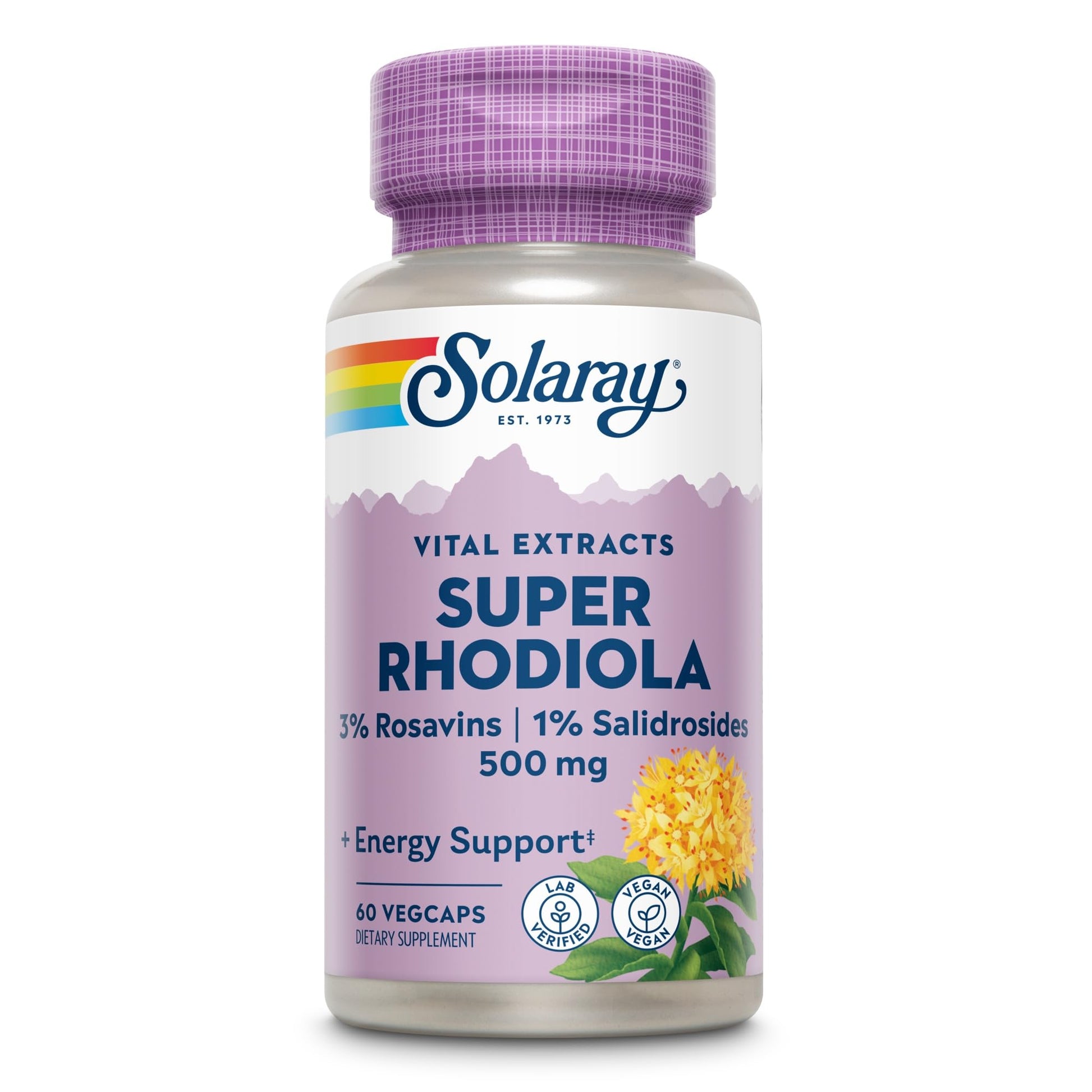Solaray Super Rhodiola Root Extract 500 mg VegCap 60 Count
