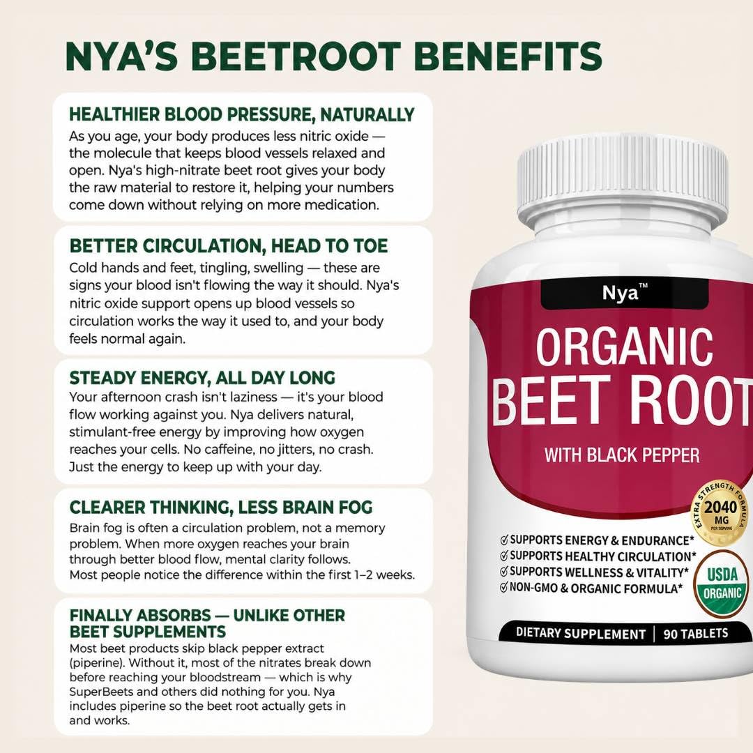 Pricyru NYA-Organic Beet Root Capsule, 120 Capsules