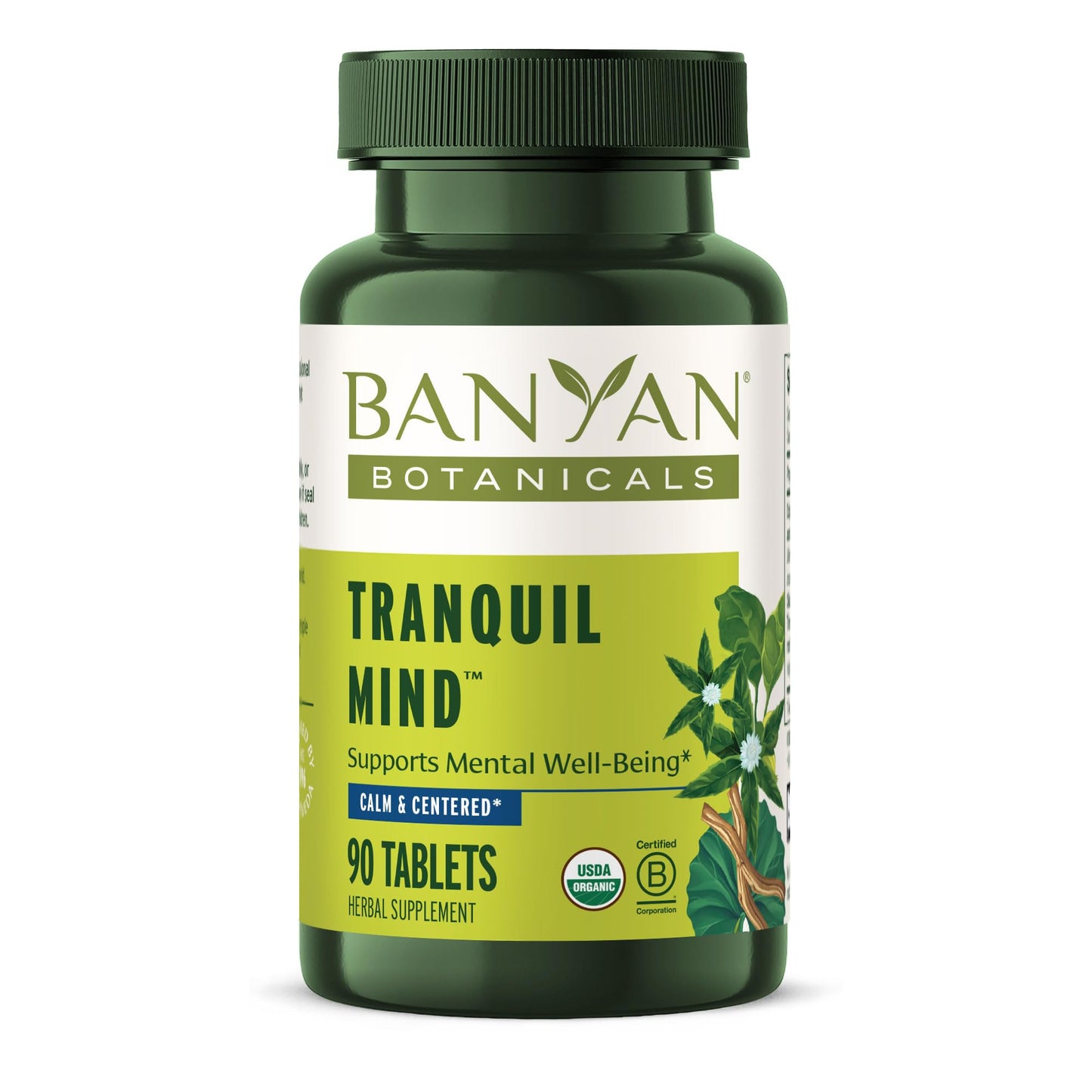 Banyan Botanicals Organic Tranquil Mind Tablets, 90 Count