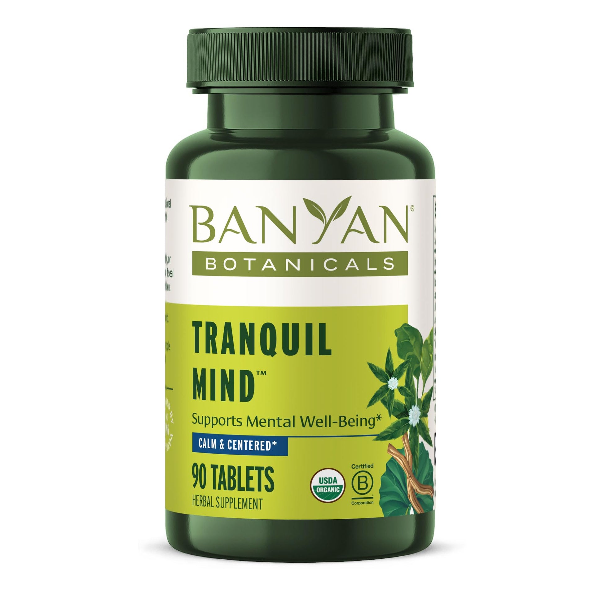 Banyan Botanicals Organic Tranquil Mind Tablets, 90 Count