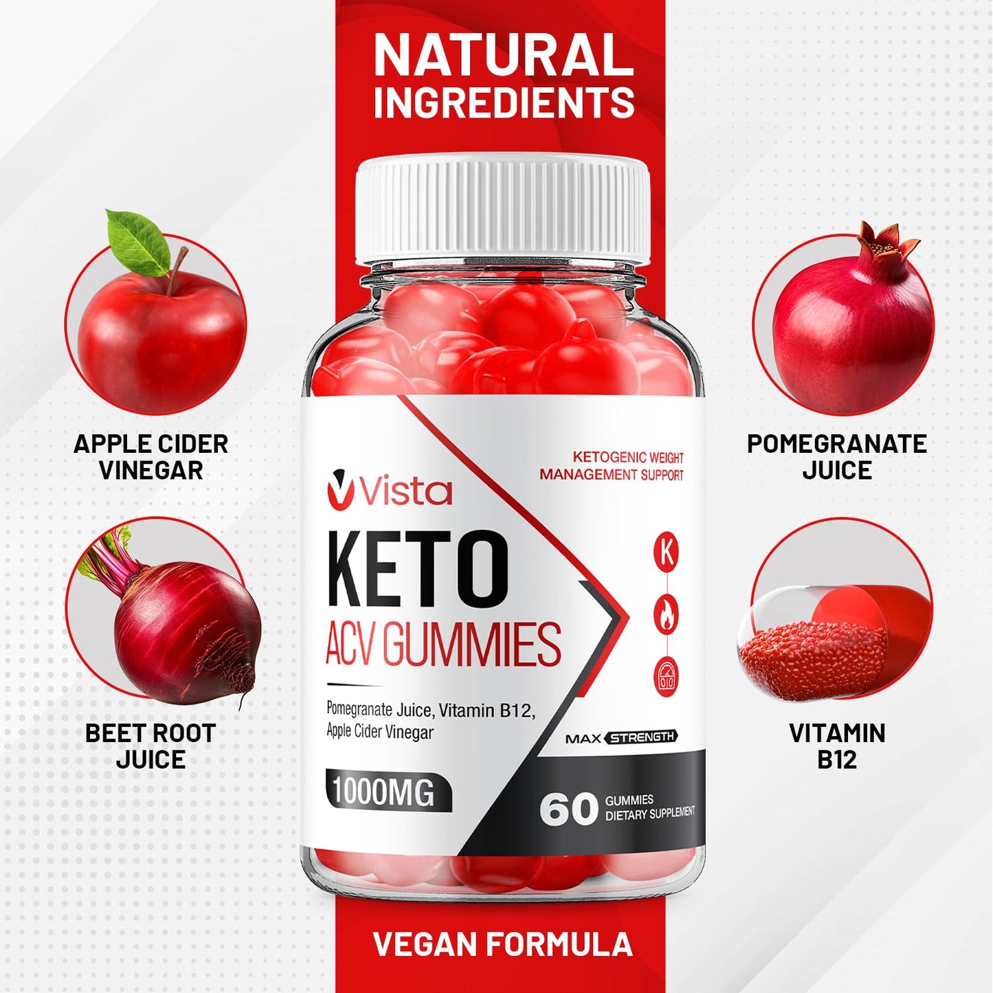 Indelo Vista Keto ACV Gummies 60 Gummies