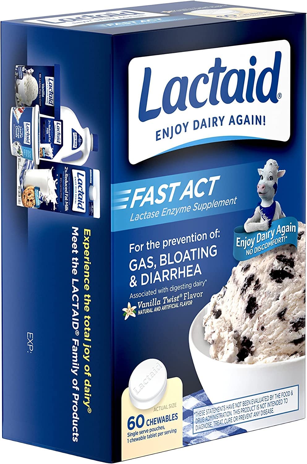 Lactaid Fast Act Chewables Vanilla Twist 12 Packs