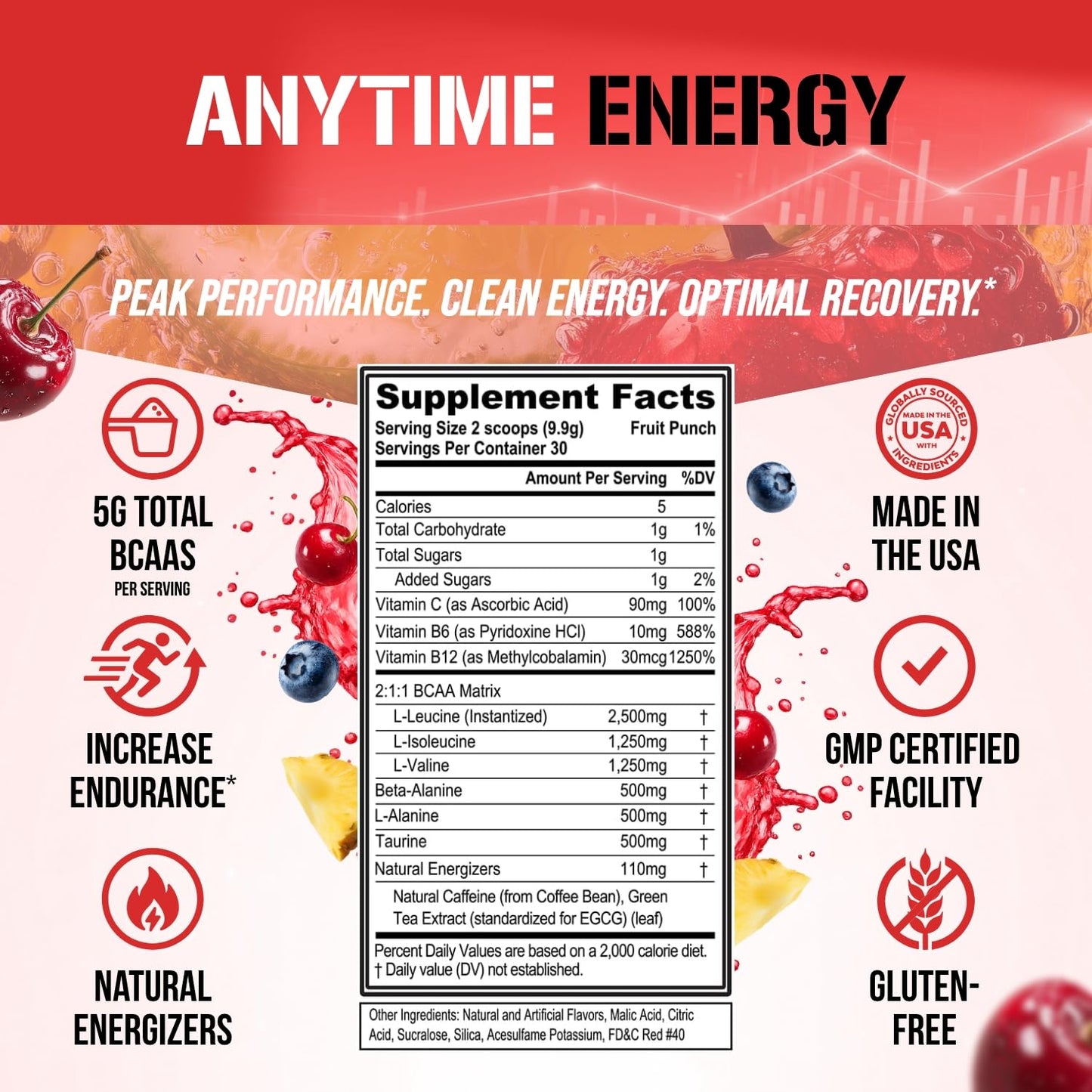 Evlution EVL BCAAs Amino Acids Powder 10.16 Fruit Punch