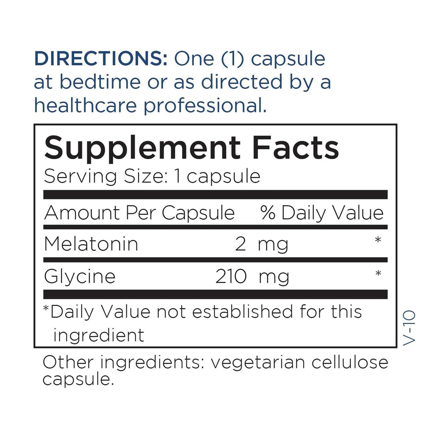 Metabolic Maintenance Melatonin 2mg + Glycine Capsules, 180 Count