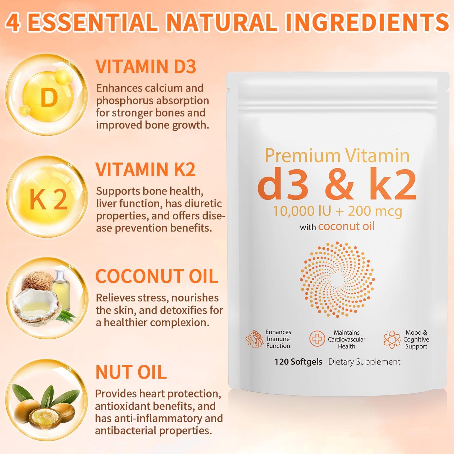 Nyloriaine Vitamin D3 K2 Capsule 1 Count