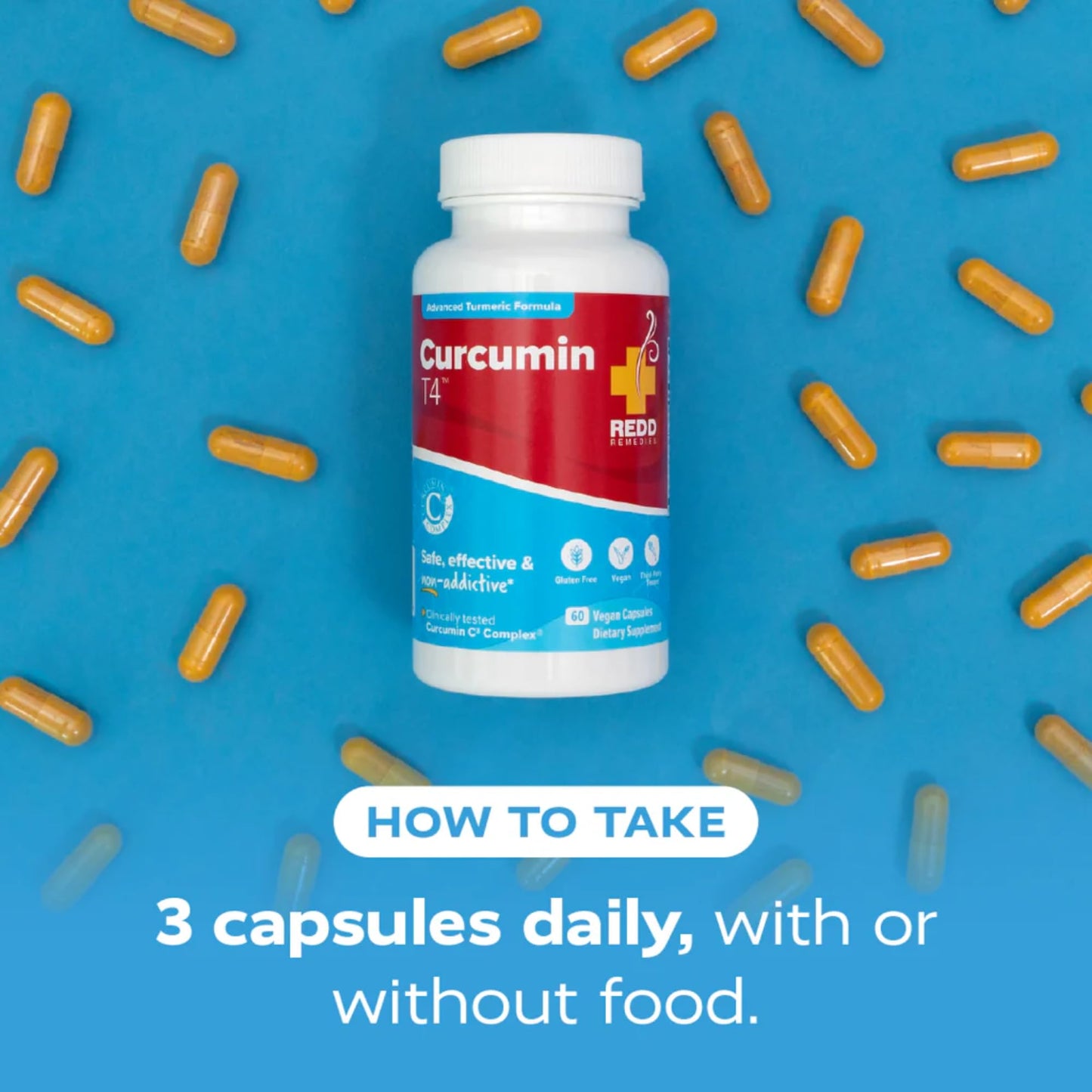 Redd Remedies Curcumin T4 Advanced Turmeric Formula Capsules, 60 Count
