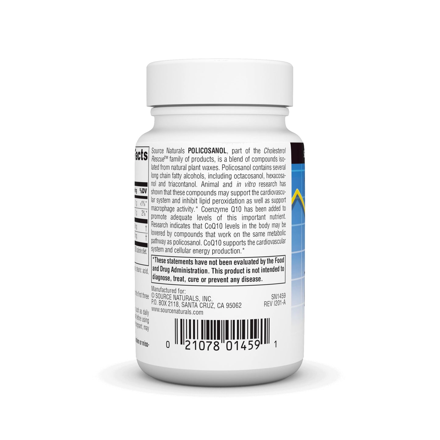 Source Naturals Policosanol with Coenzyme Q10, 10 mg, 120 Tablets