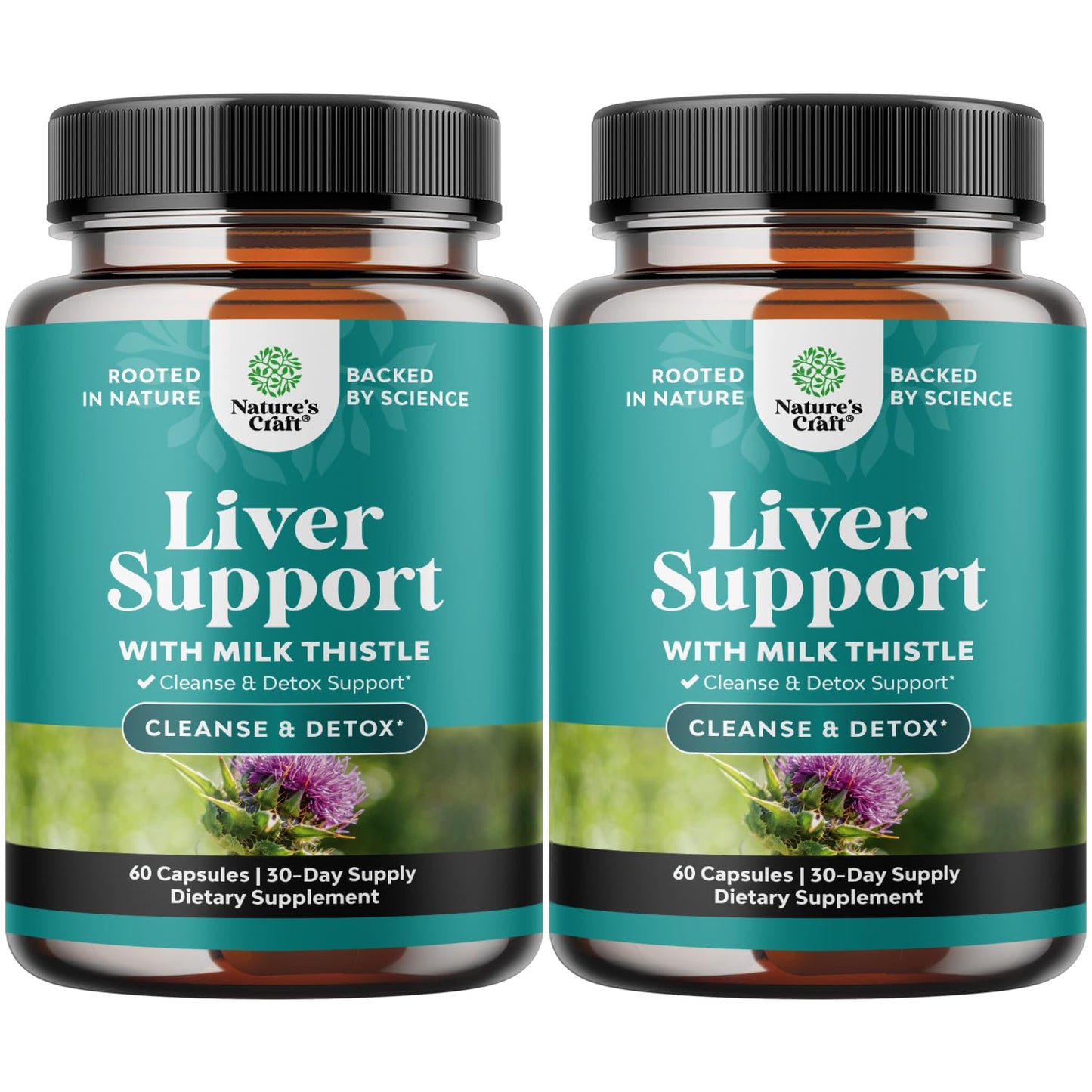 Natures Craft Liver Cleanse Detox & Repair - Herbal Liver Support Milk Thistle Supplement with Dandelion Root, Choline, Beetroot & Artichoke Extract, 120 Capsules