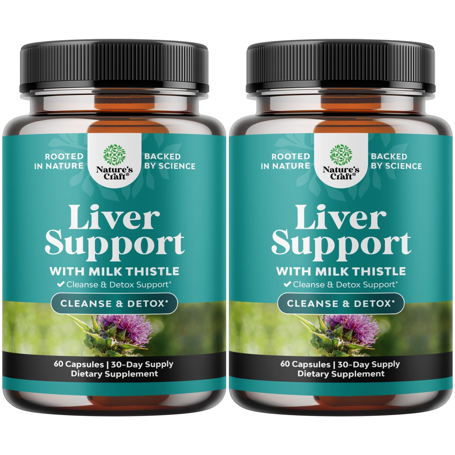Natures Craft Liver Cleanse Detox & Repair - Herbal Liver Support Milk Thistle Supplement with Dandelion Root, Choline, Beetroot & Artichoke Extract, 120 Capsules