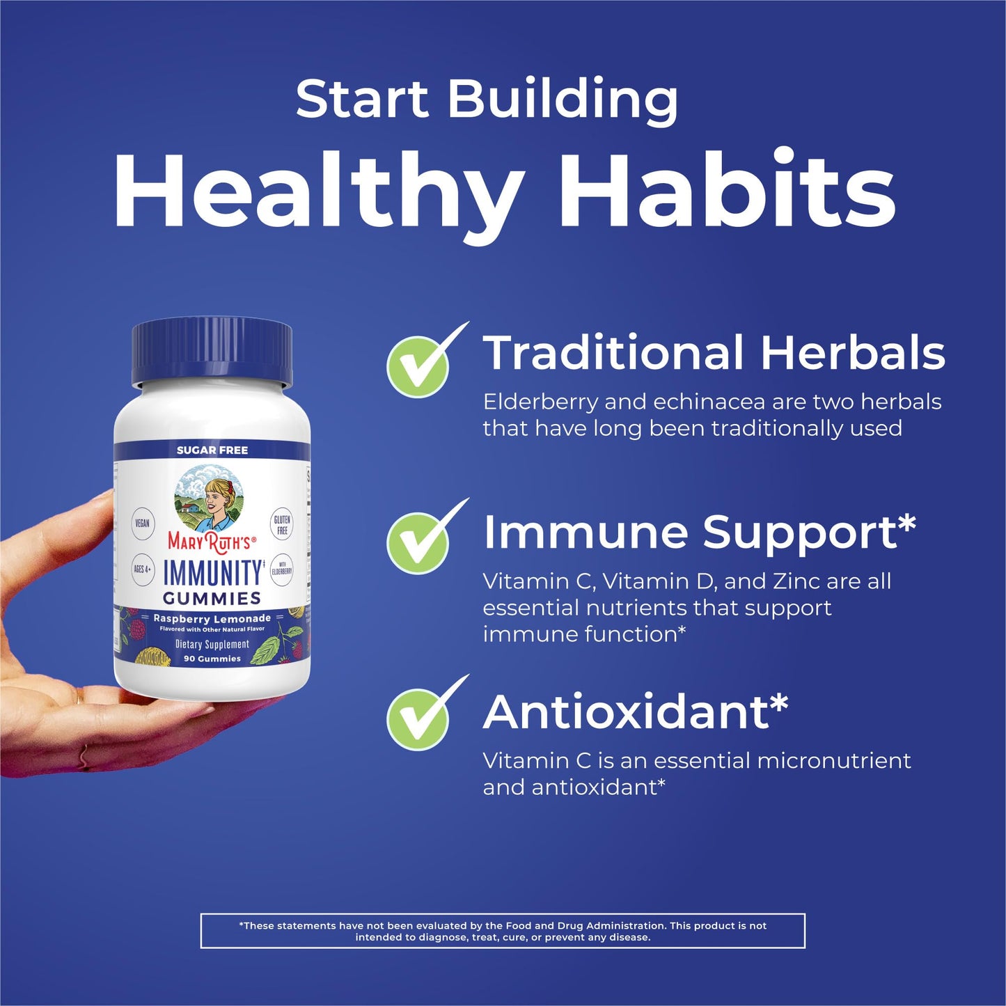 MARYRUTH'S Sugar Free Immunity Gummies 90 Count
