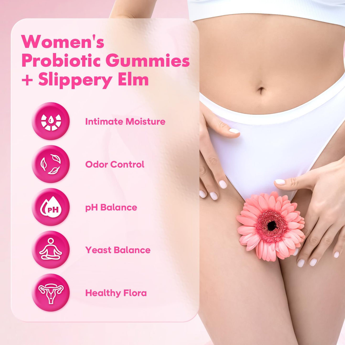 softbear Women's Probiotic Slippery Elm Gummies Pineapple Flavor, 60 Count