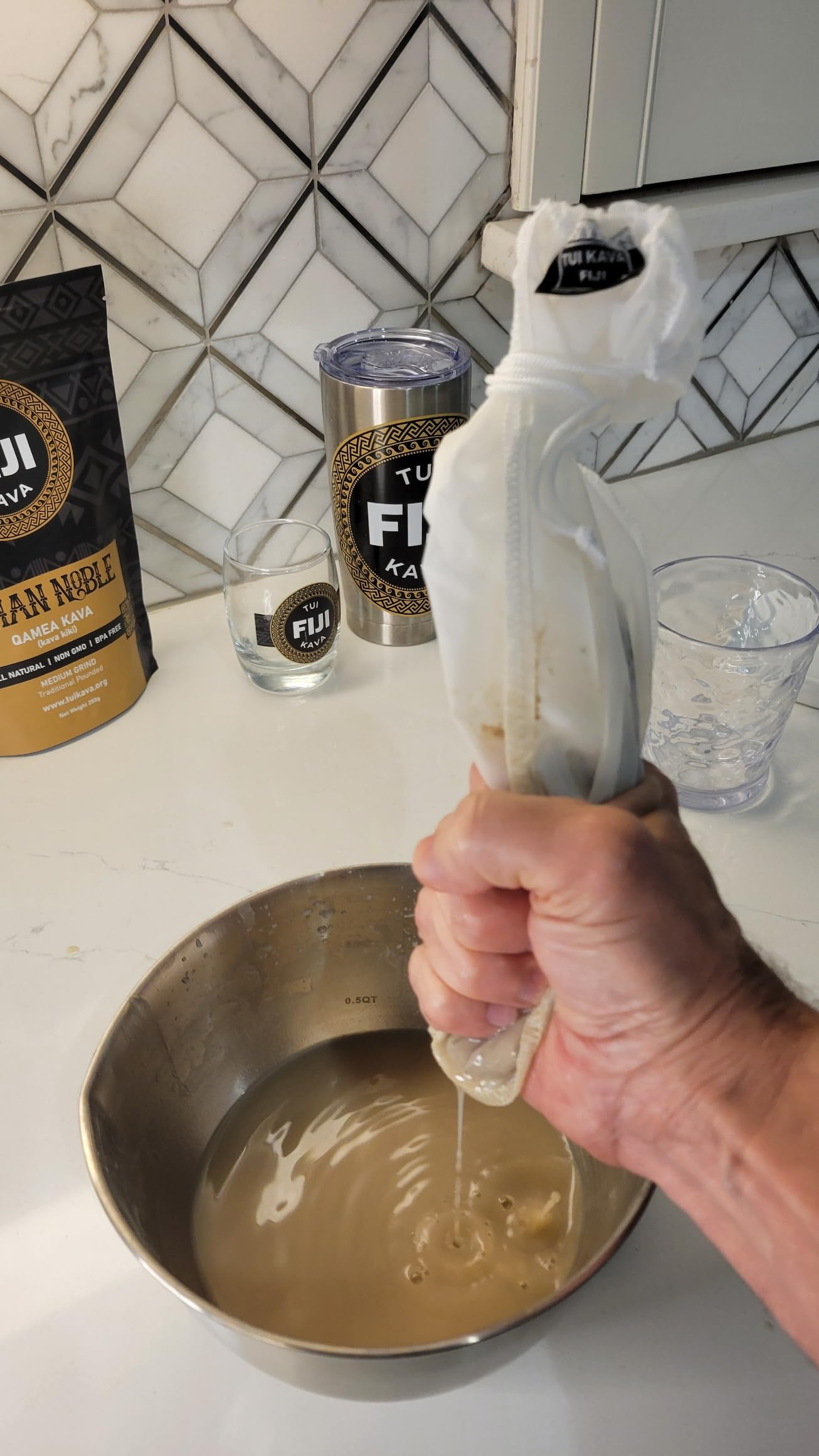 TUI KAVA Premium Wellness Kava - Traditional Fijian Noble Pounded Medium Grind Powder 8.8 oz