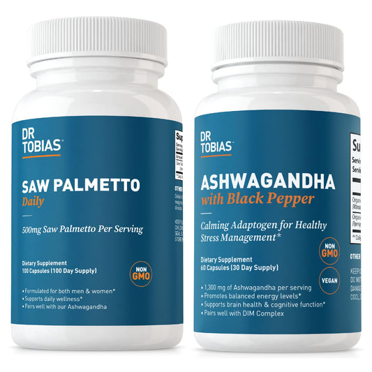 Dr. Tobias Saw Palmetto Supplement and Ashwagandha, 160 Capsules