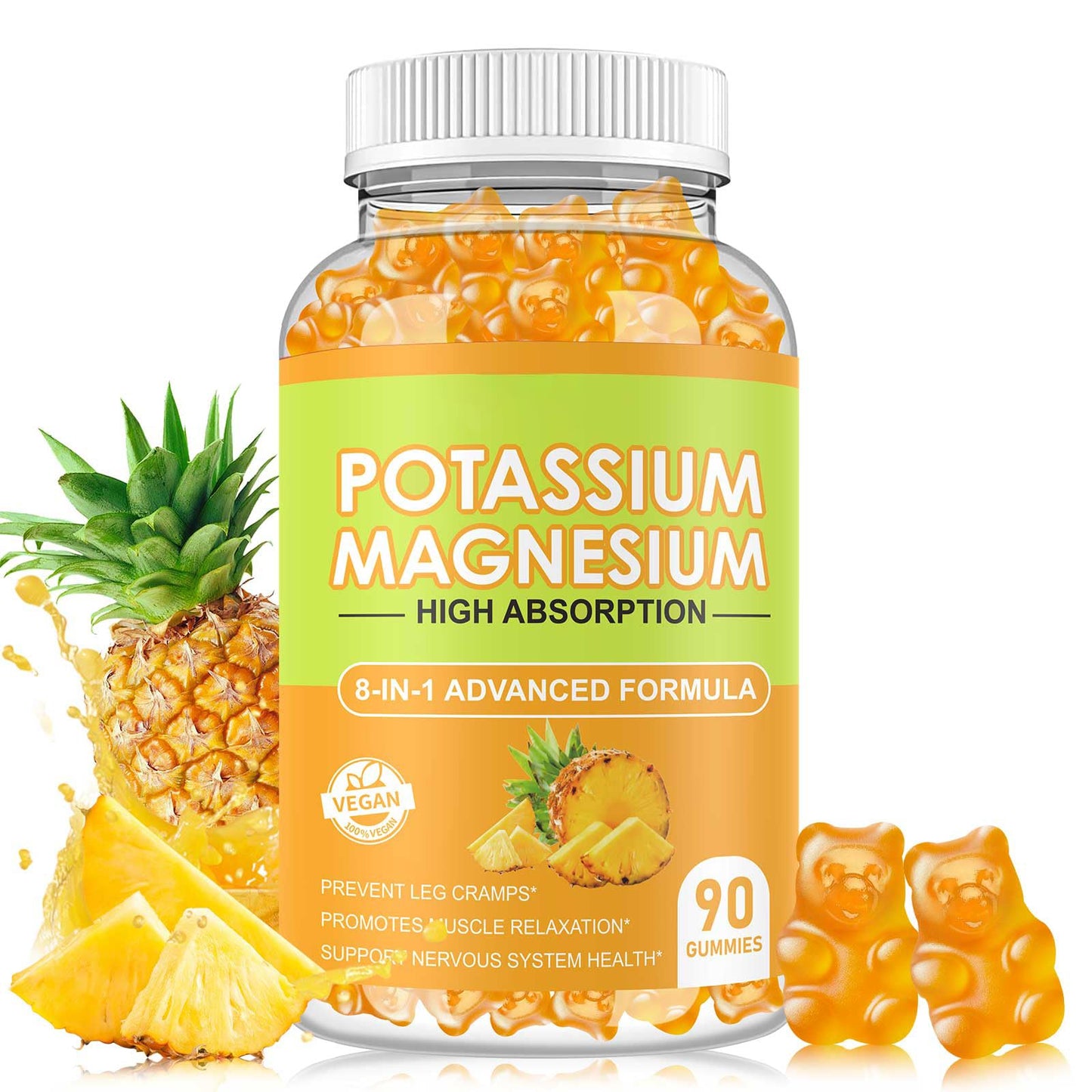Kukaly Potassium Magnesium Glycinate Gummies with CoQ10 90 Count
