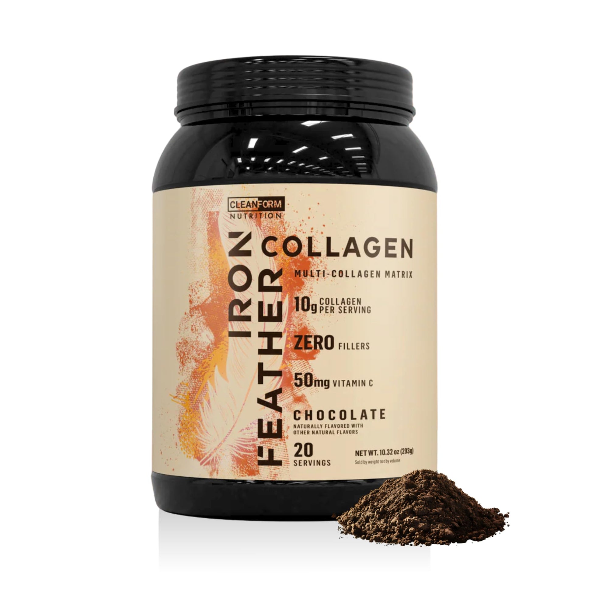 CleanForm Nutrition Iron Feather Collagen Powder 10.32 oz