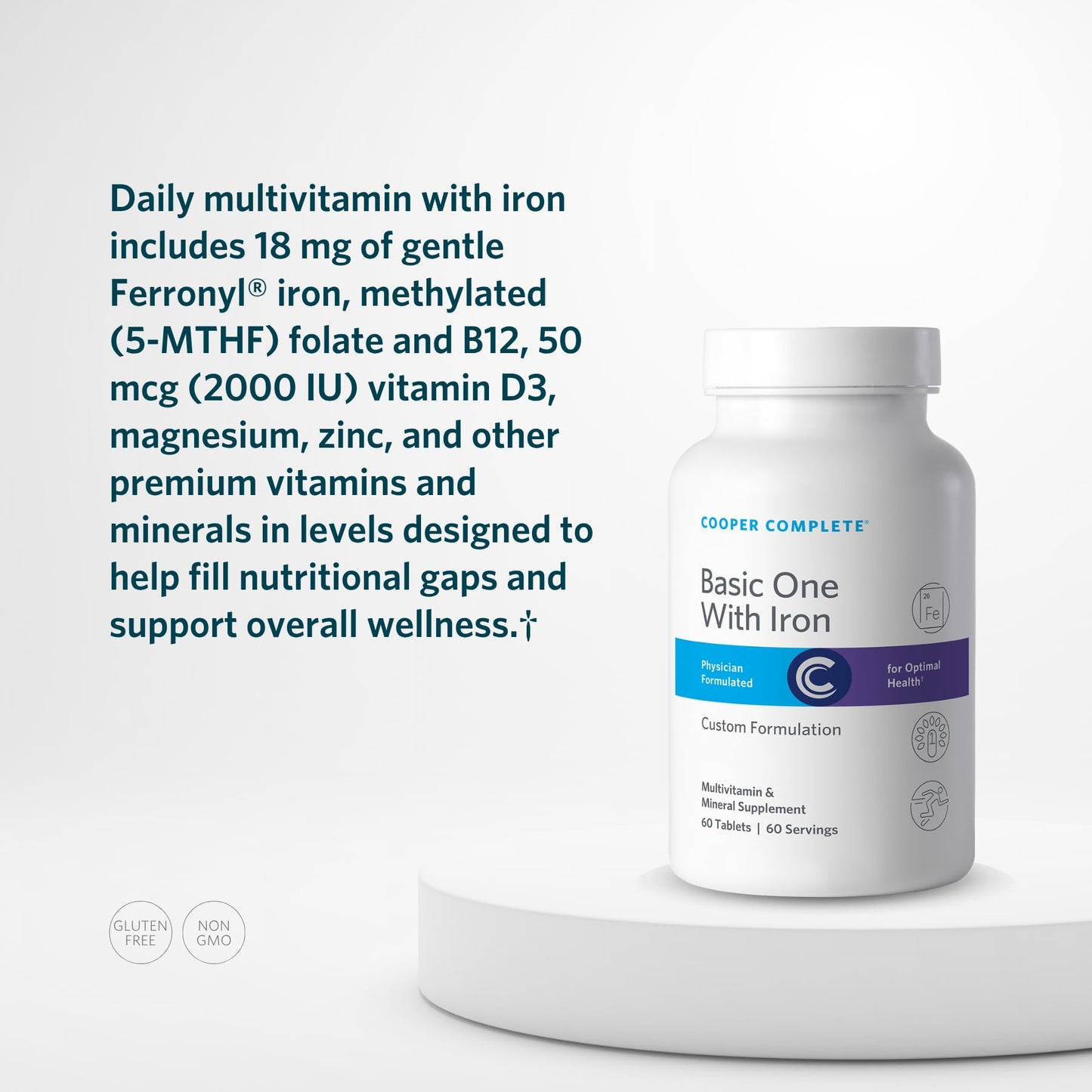 Cooper Complete Basic One Multivitamin with Iron Tablets 120 Count
