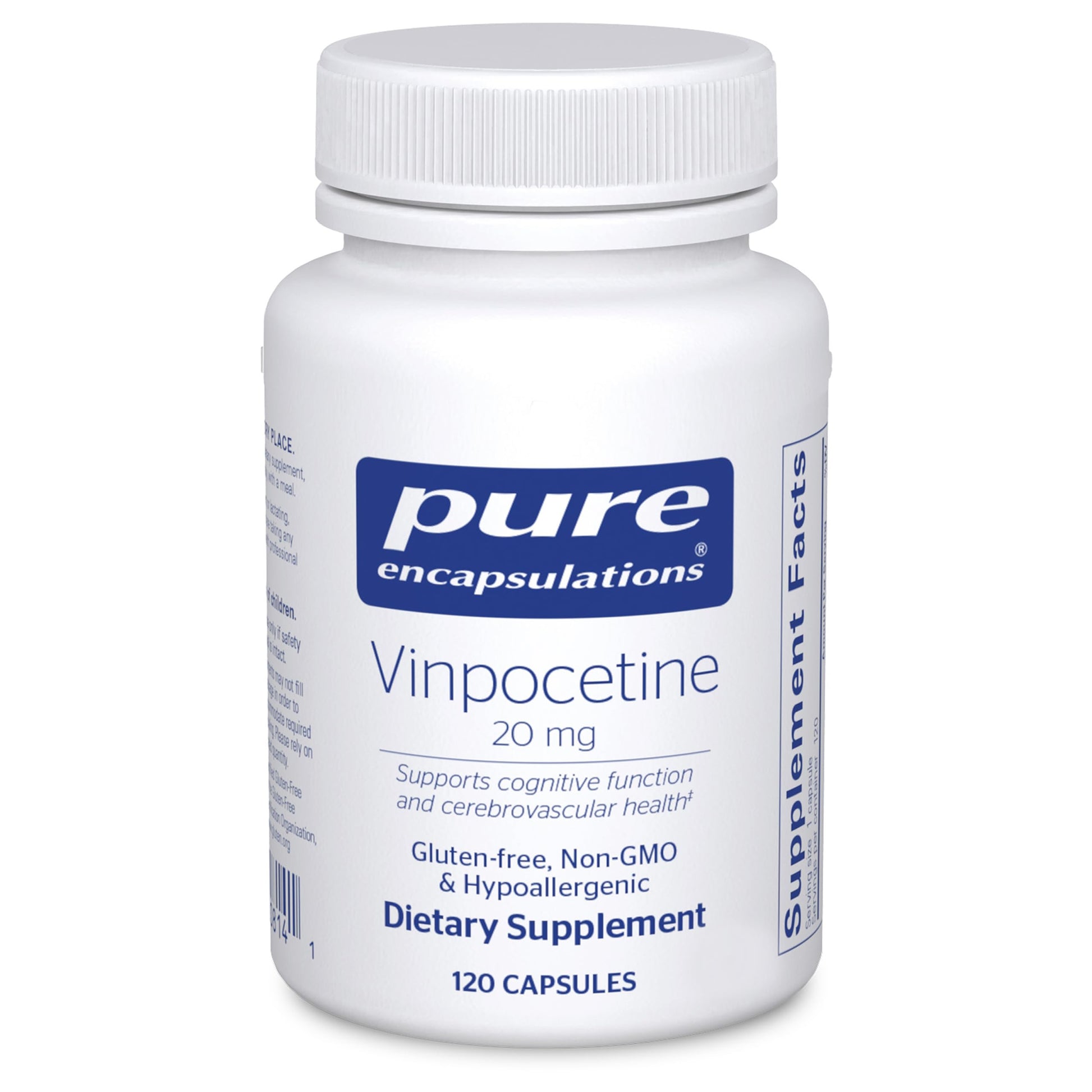 Pure Encapsulations Vinpocetine 20 mg Brain & Cerebrovascular Support Memory Support Gluten-Free & Non-GMO Capsules, 120 Count