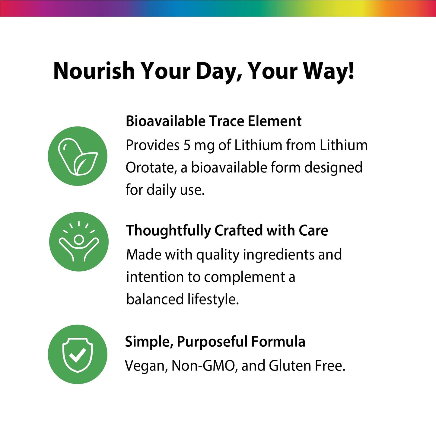 Rainbow Light Lithium Orotate 5 mg Supplement 120 Capsules