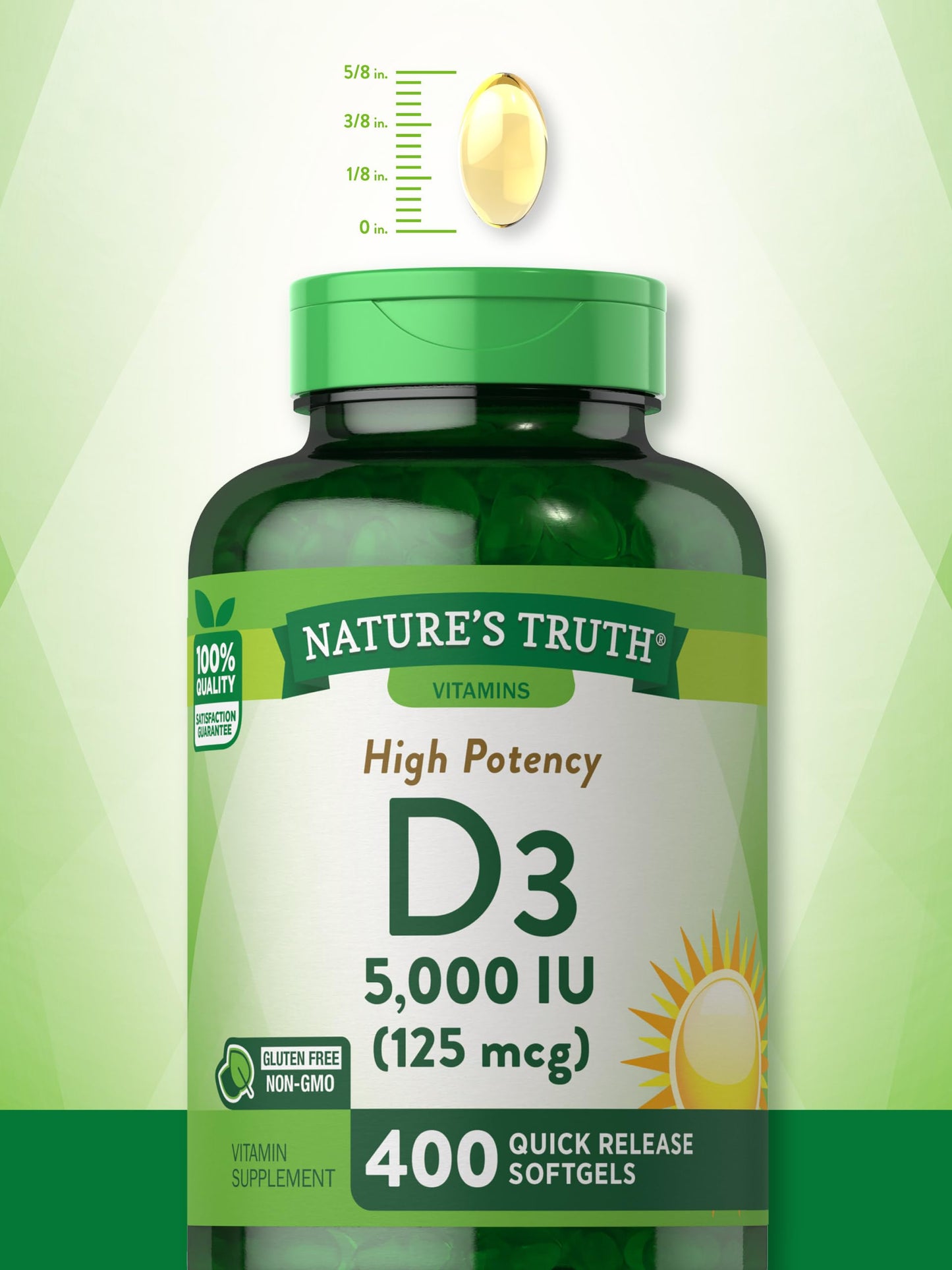 Nature's Truth Vitamin D3 5000 IU Softgels 400 Count