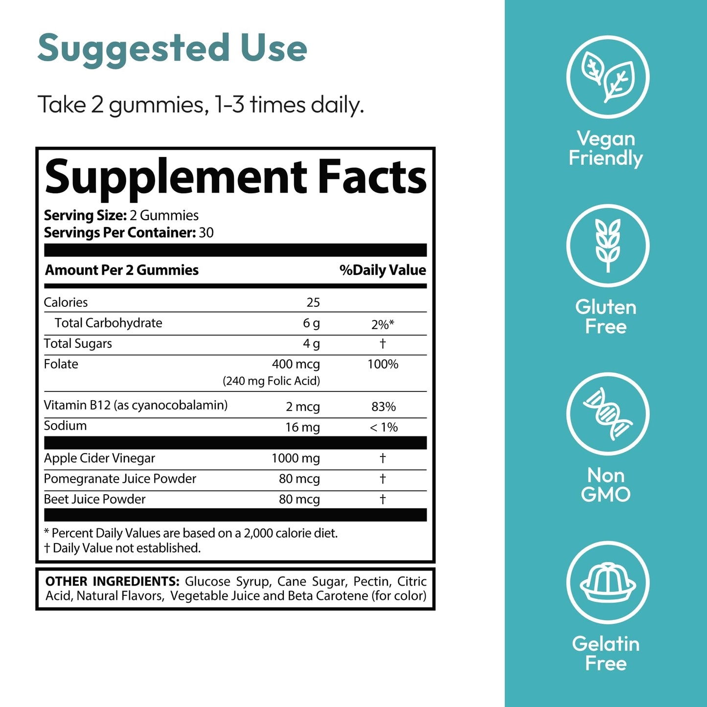 Justified Laboratories Keto Genesis Keto ACV Gummies (1000 mg) - 60 Count, Pack of 3 - Made with the Mother & Vitamin B12 - Non-GMO, Vegan, Gluten Free - 180 Gummies