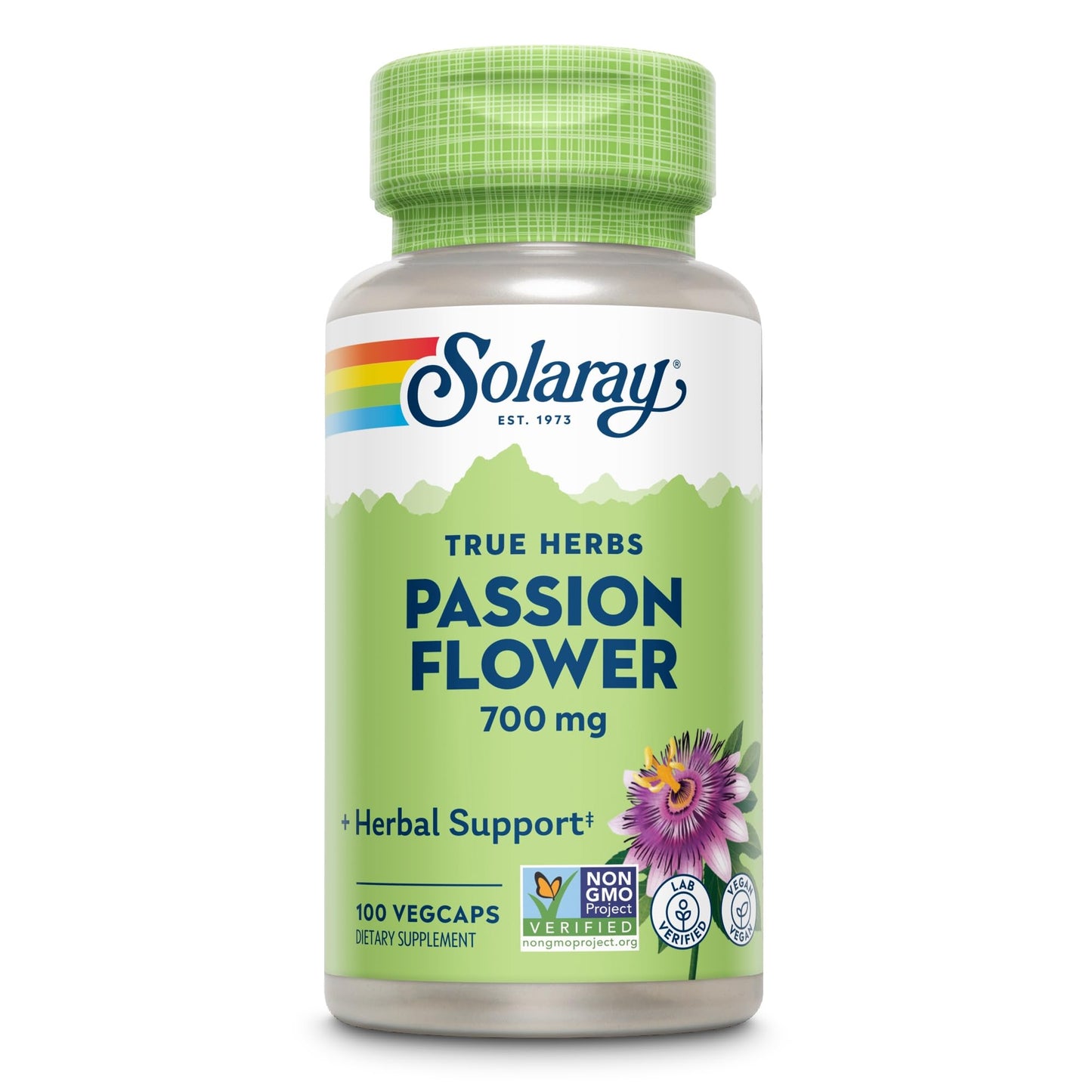 Solaray Passion Flower Aerial Extract 700mg (350mg Per Capsule) Capsule, 100 VegCaps